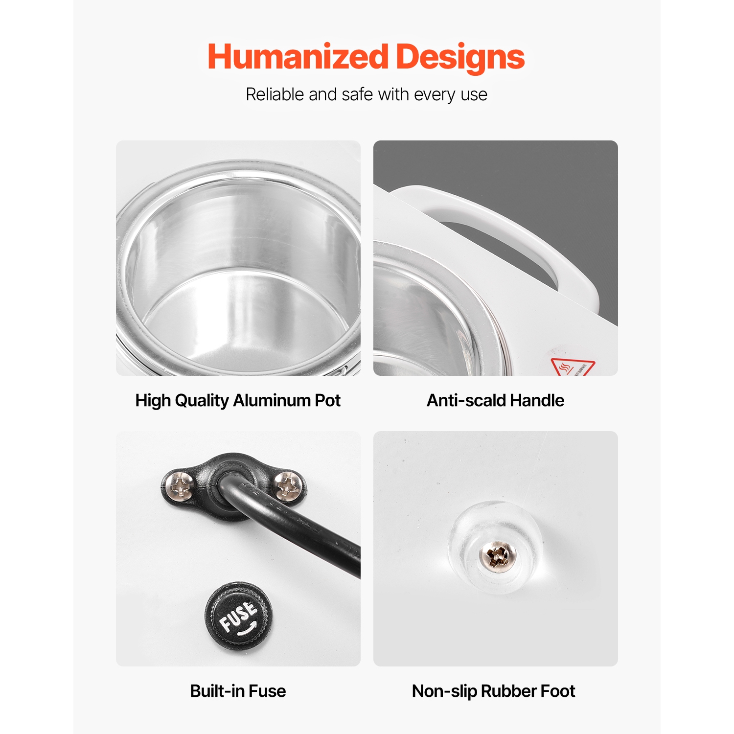 VEVOR 600ML Single Wax Warmer, Professional Wax Warmer for Hair Removal, 32 ℉ to 176℉ Adjustable Electric Waxing Heater Pot with 100PCS Waxing Sticks