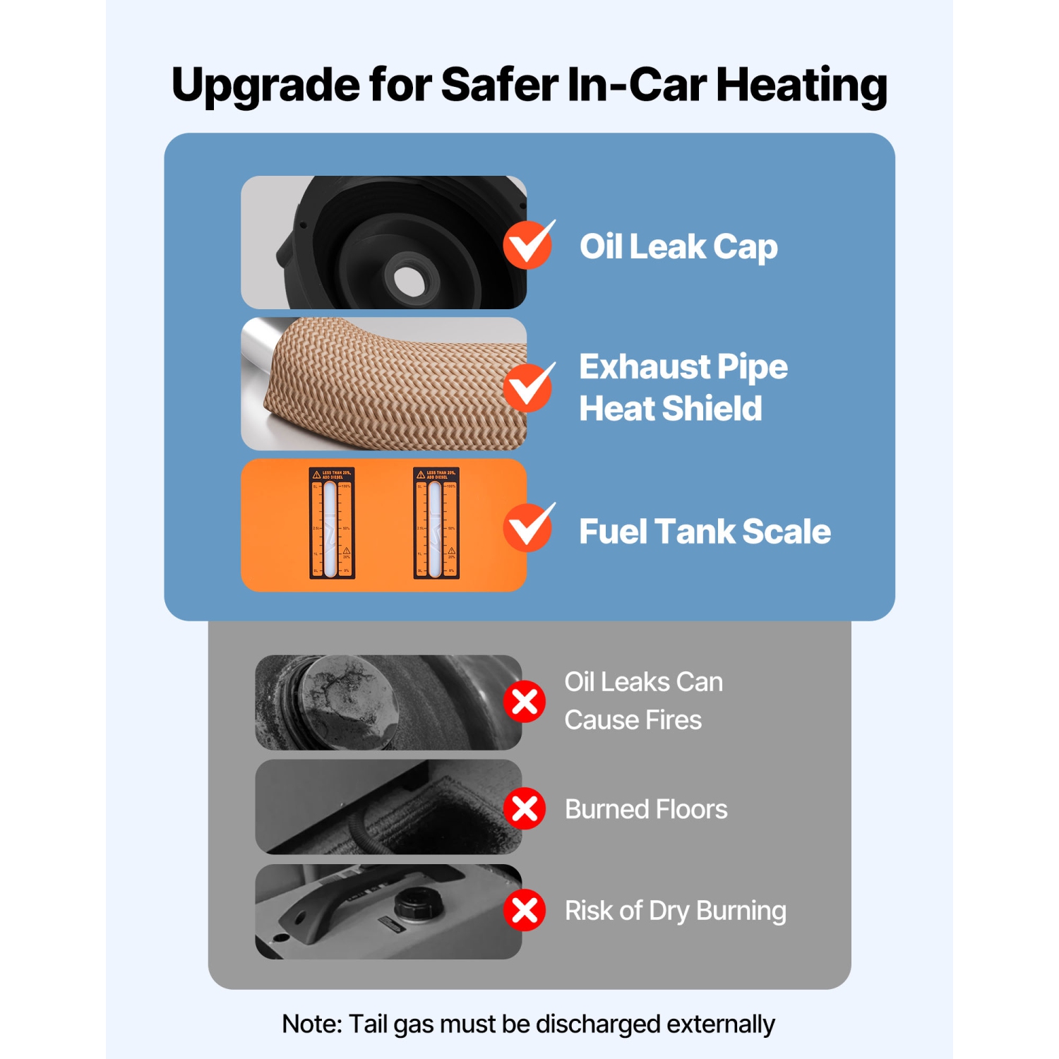 VEVOR 8 kW DC12-24V Diesel Air Heater, Fast Heating Diesel Parking Heater with Remote Control and Color Digital Display, Low Noise, Voice