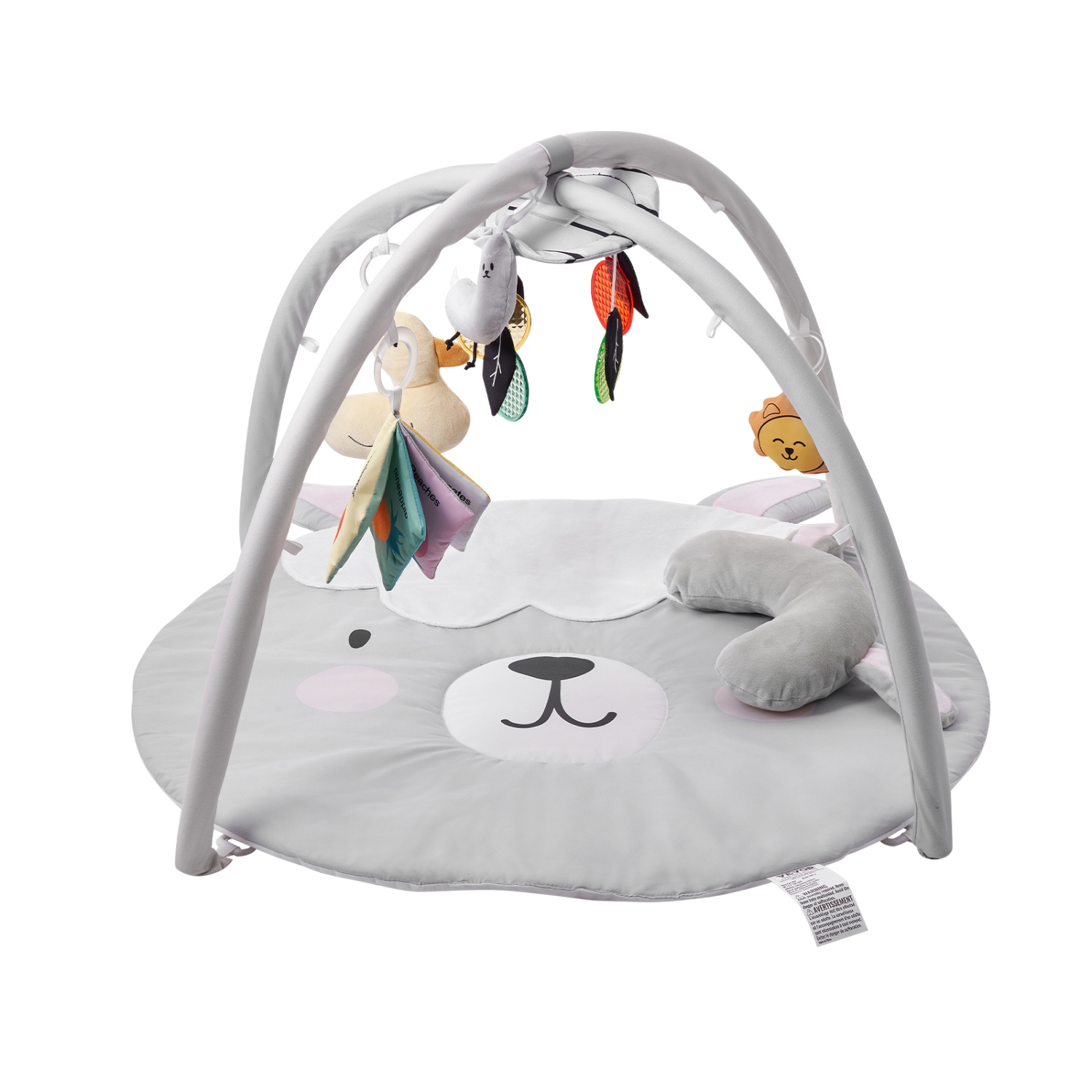 VEVOR 0-18 Months Baby Play Gym Mat, Tummy Time Mat with 5 Sensory Toys, Baby Activity Mat with Light-up Musical Duck Toy, Baby Essential Gift for