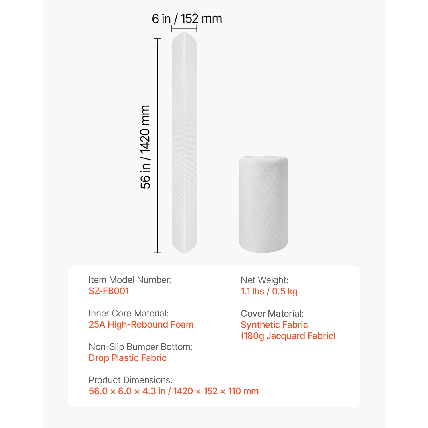 VEVOR 56-inch Toddlers Bed Bumper, Non-Slip Bed Rail Bumper, High-Rebound Foam Bedrail Guard for Toddlers with Machine-Washable Cover for Twin, Full,