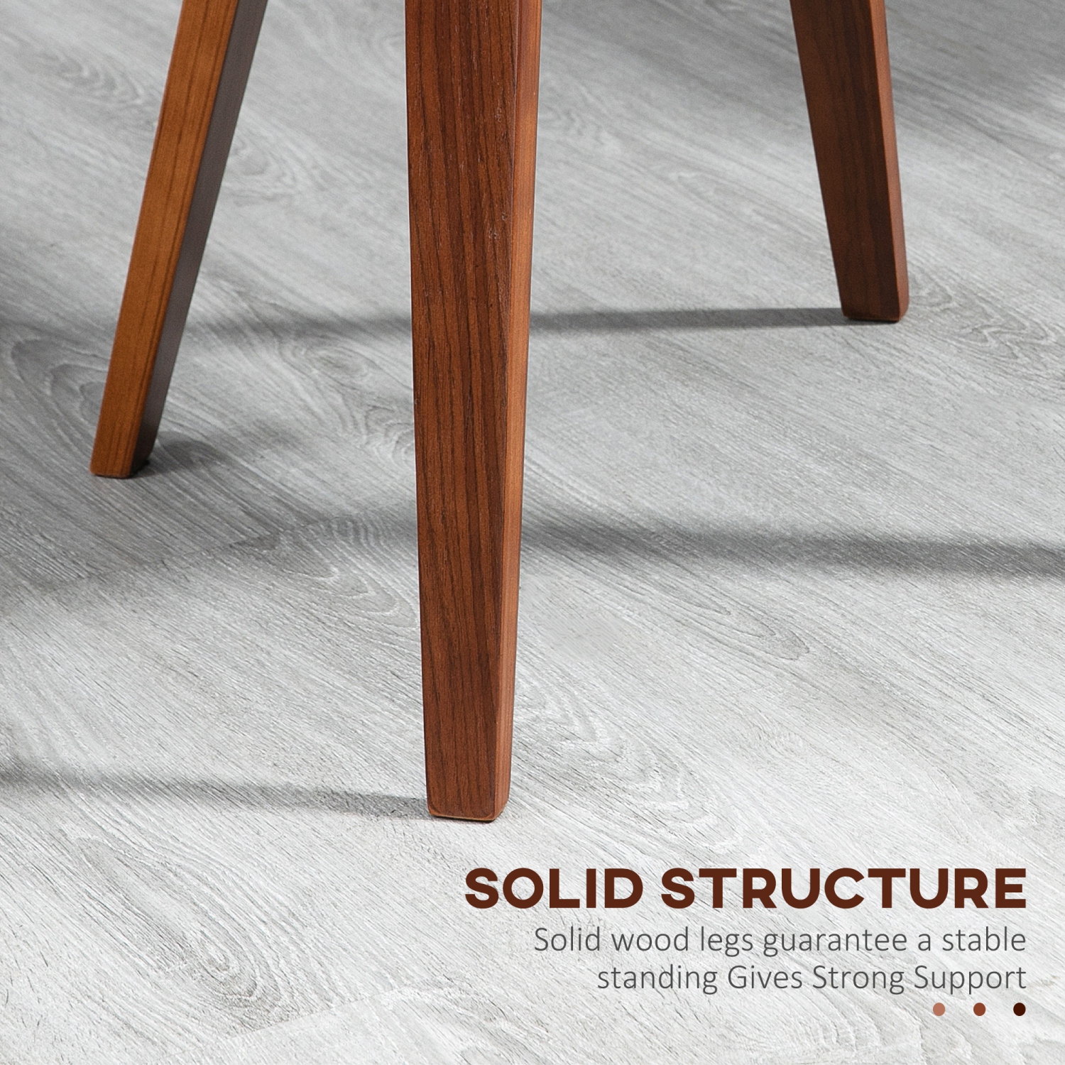 Ensemble de 2 chaises de salle à manger de HOMCOM, chaises de cuisine rétro en cuir PU avec sièges rembourrés et pattes en bois massif pour salon,