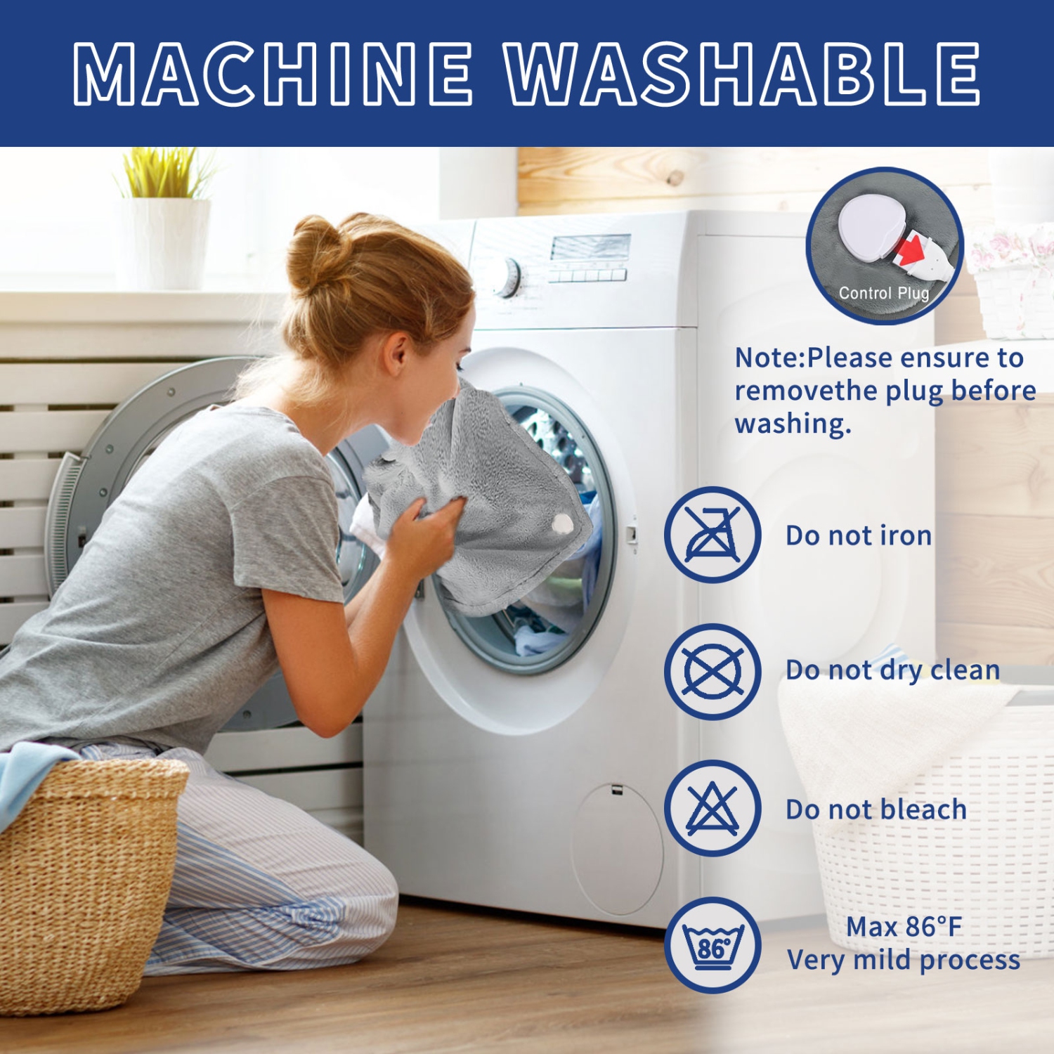 Wearable electric heating pad for warming shoulders, neck, and back with 9-level automatic temperature adjustment, up to 4 hours of auto shut-off