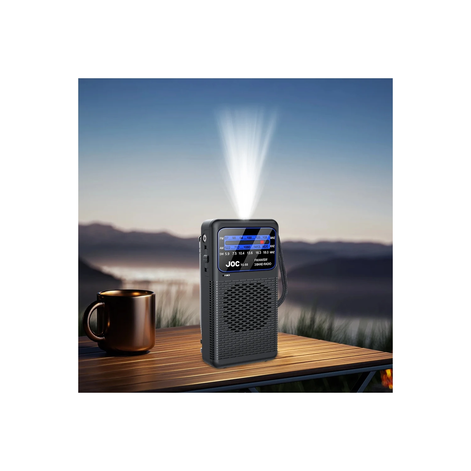 Radio AM/FM portative, radio de poche d'urgence avec lampe de poche LED, alimentation par piles pour la course et la marche à l'extérieur