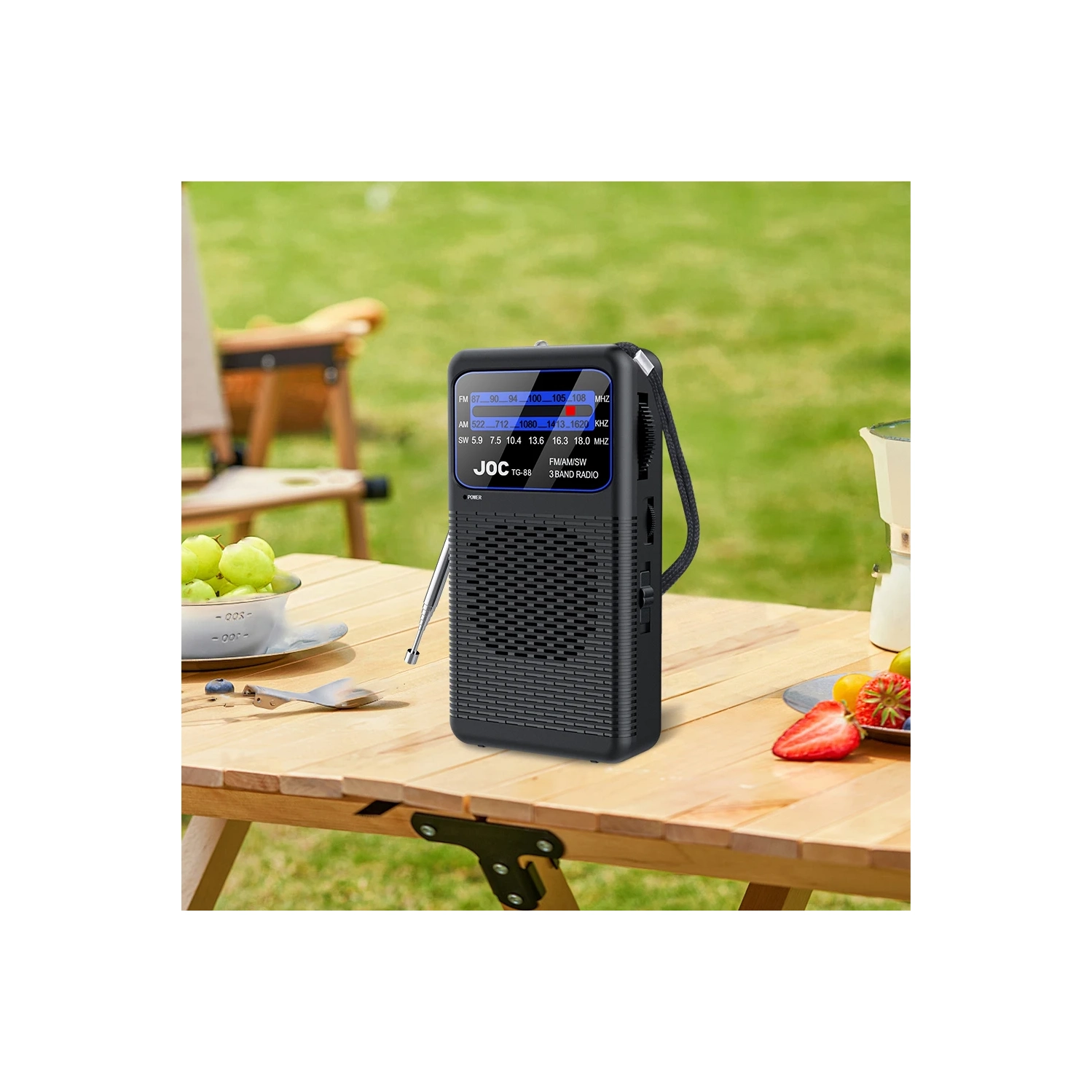 Radio AM/FM portative, radio de poche d'urgence avec lampe de poche LED, alimentation par piles pour la course et la marche à l'extérieur