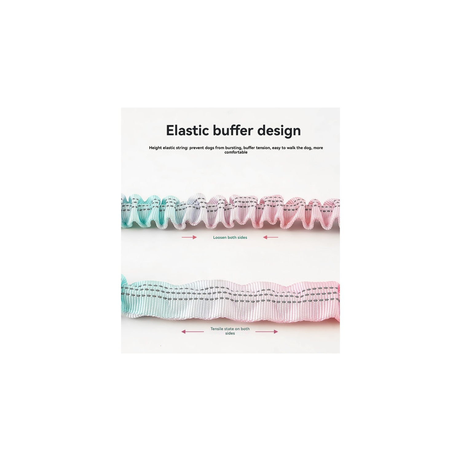 Pet Retractable Leash - 2.2m, Adjustable Length, Shock Absorber, Car Seat Belt Buckle, and Reflective Safety Strips, Versatile, Perfect for Nighttime