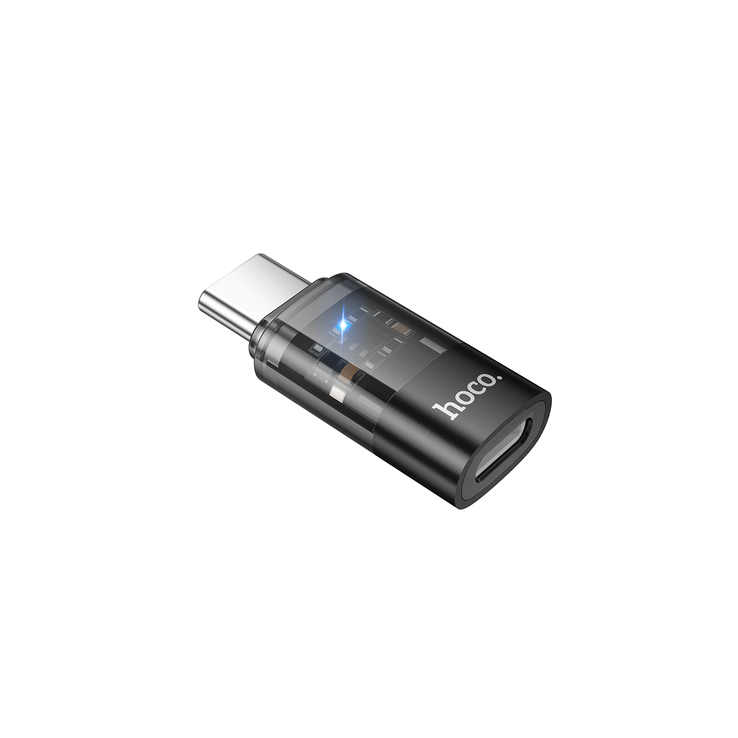 UA36D USB-C Male to iP Female OTG Transparent Adapter