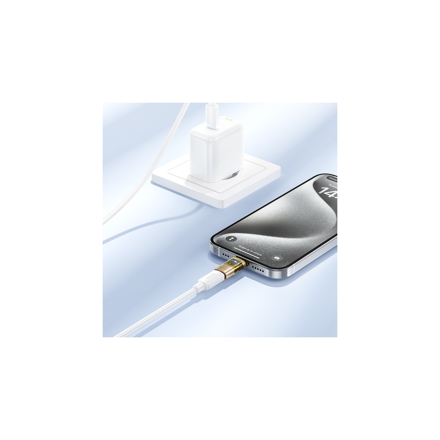 UA36D USB-C Male to iP Female OTG Transparent Adapter