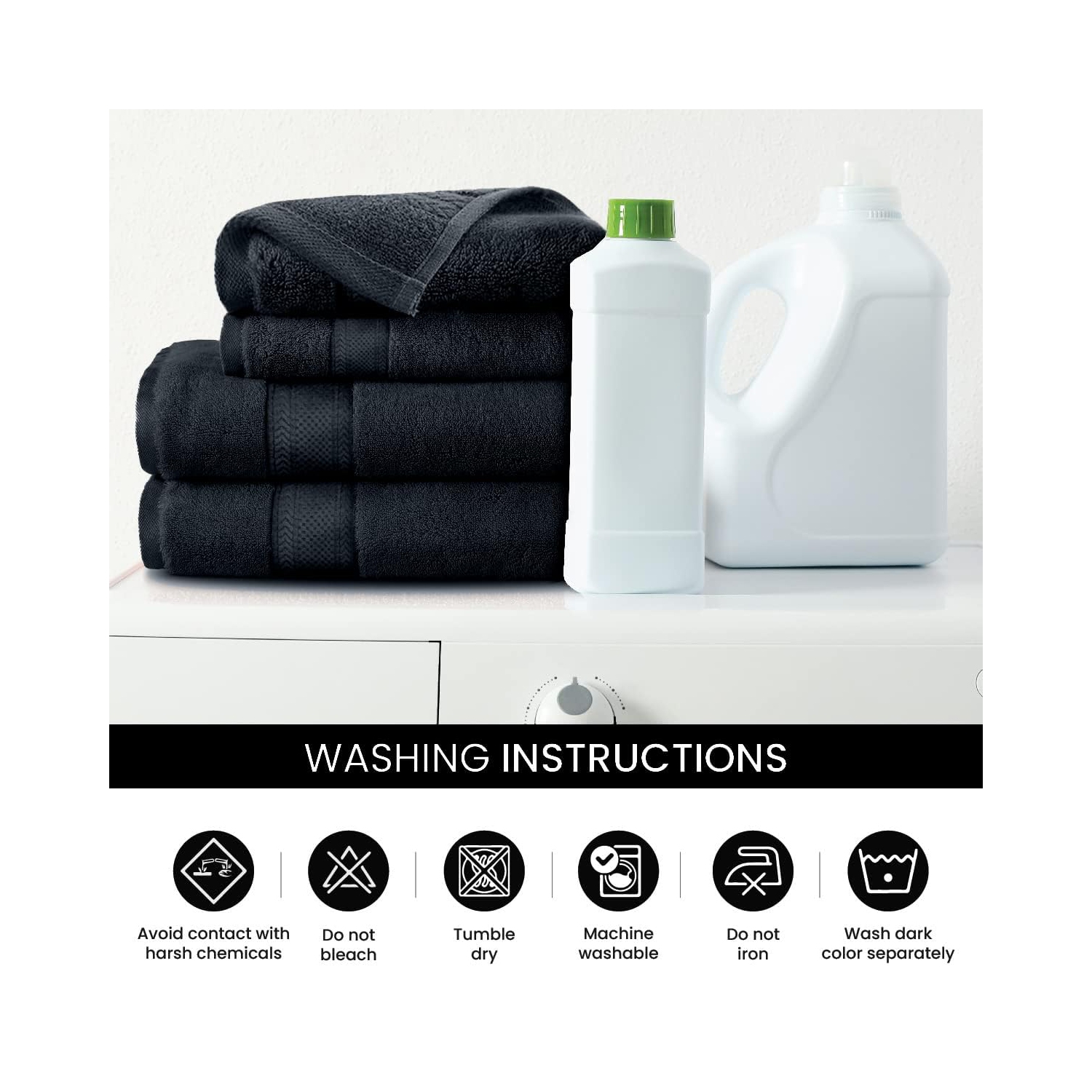 Canadian Linen Premium Bath Towels Set, 4 Pack, 26”x52” 500 GSM, Soft Absorbent Ring Spun Terry Cotton Lightweight Quick Dry Color Towels, Home