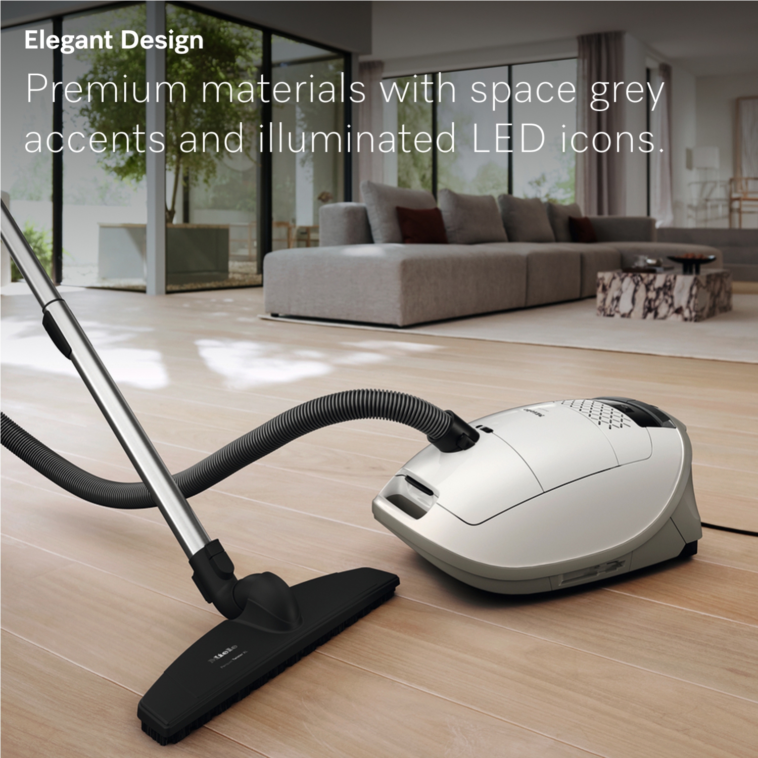 Miele Guard M1 Parquet XL | Large-Coverage Bagged Vacuum for Hardwood Floors, XL Parquet Twister Floorhead, 1200W Motor | Brilliant White |