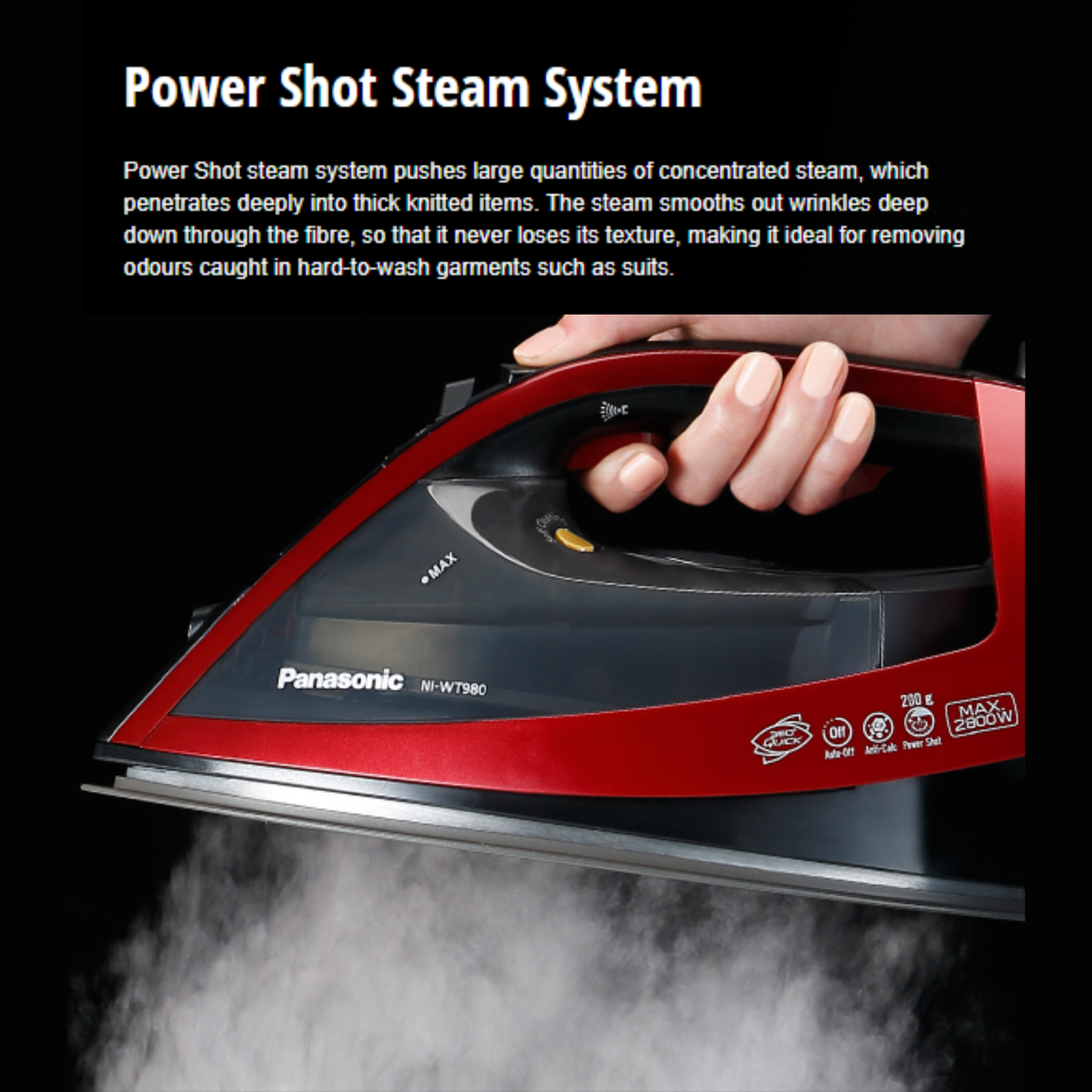 Panasonic Optimal Care Steam Iron NI-WT980 Metallic Red