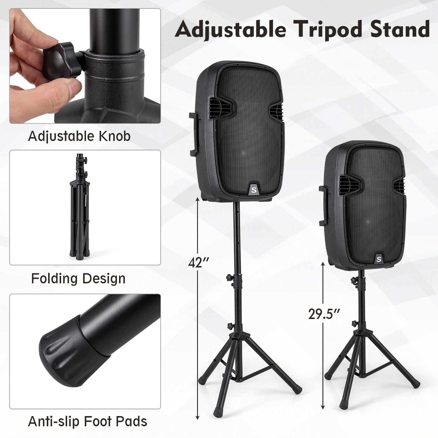 Gymax Portable Dual 15'' 2-way 2000 W Powered Speakers w/ Stands & Controller