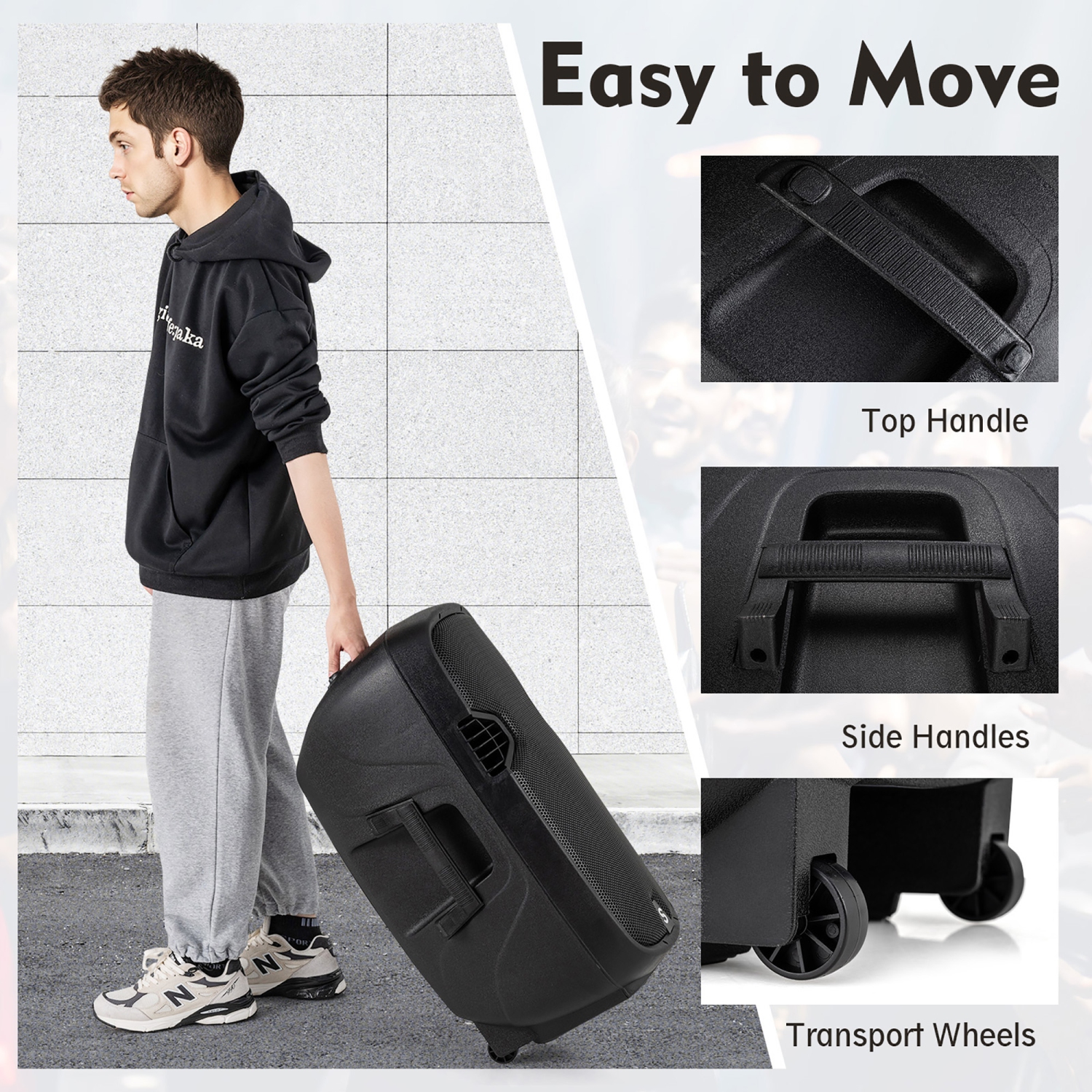 Gymax Portable Dual 15'' 2-way 2000 W Powered Speakers w/ Stands & Controller