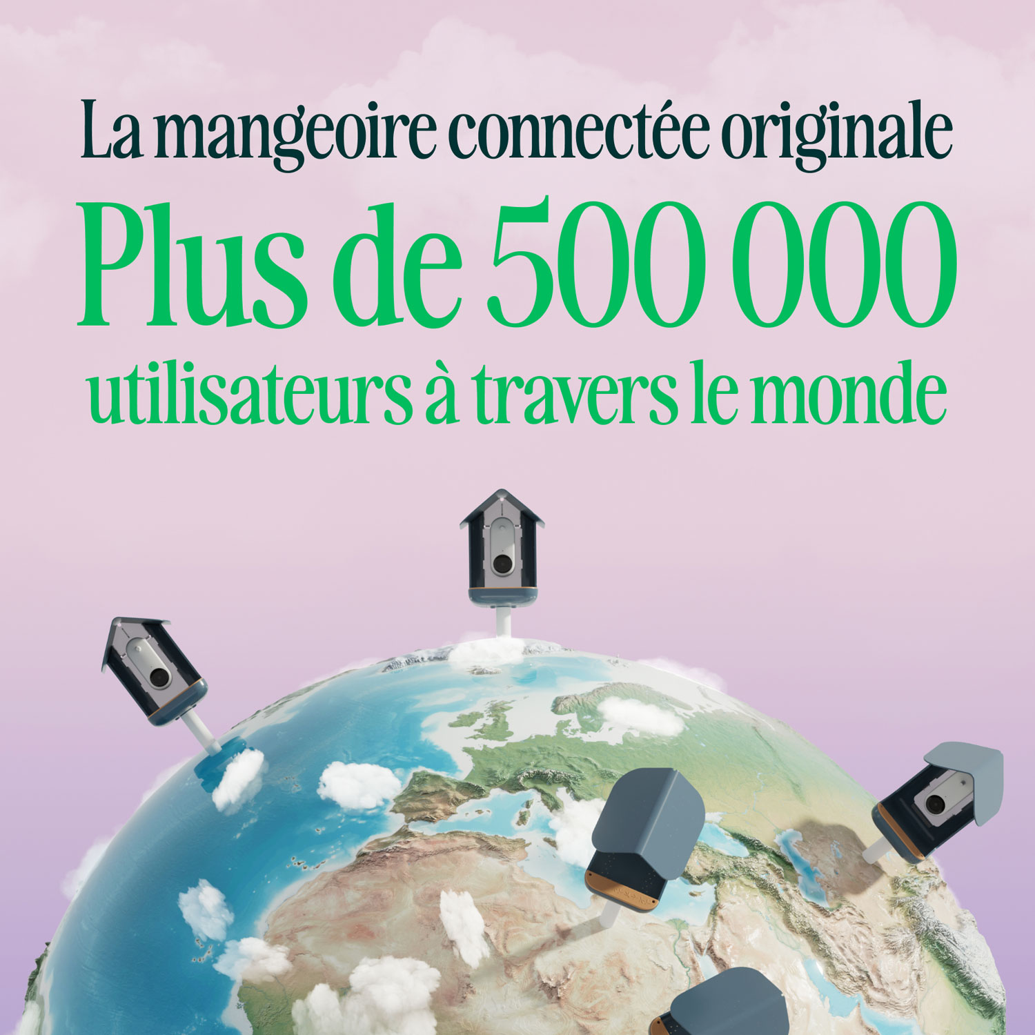 Mangeoire à oiseaux intelligente à énergie solaire Pro avec caméra et extension de perchoir de Bird Buddy - Bleu - Partenaire de détail exclusif