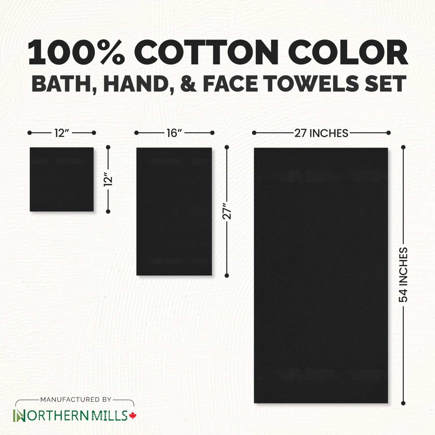 Canadian Linen Economy Bathroom Towel Set, 6 Pack: 2 Bath Towels 2 Hand Towels 2 Washcloths, 100% Cotton Soft Absorbent Light Weight Fade Resistant