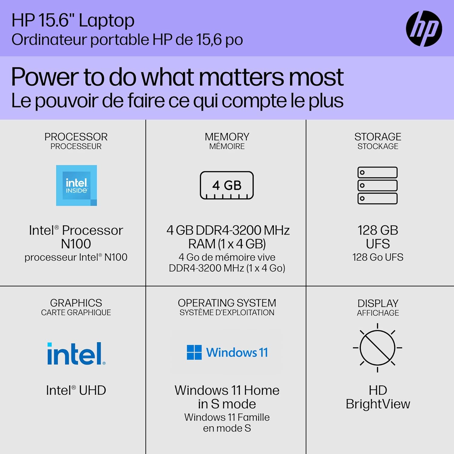 OpenBox, HP 15" Full HD, 8GB RAM, Intel UHD Graphics, 256GB - 128GB eMMC + 128GB USB, Windows 11 Office 365 New Copilot AI & Social Media Functions