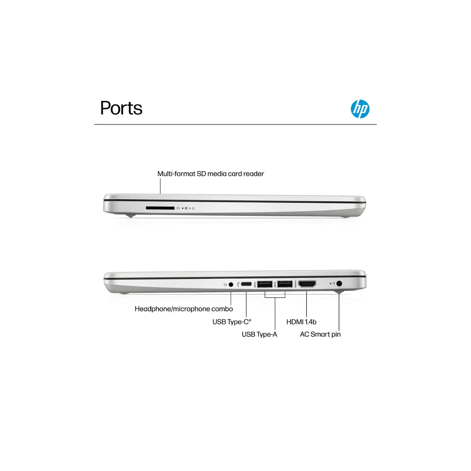 HP 14" Laptop, Intel Processor N150, 4GB Memory 128GB UFS, Microsoft Copilot, Windows 11 Home in S Mode, Wi-Fi 6, Lightweight, Bluetooth, HDMI, Silver