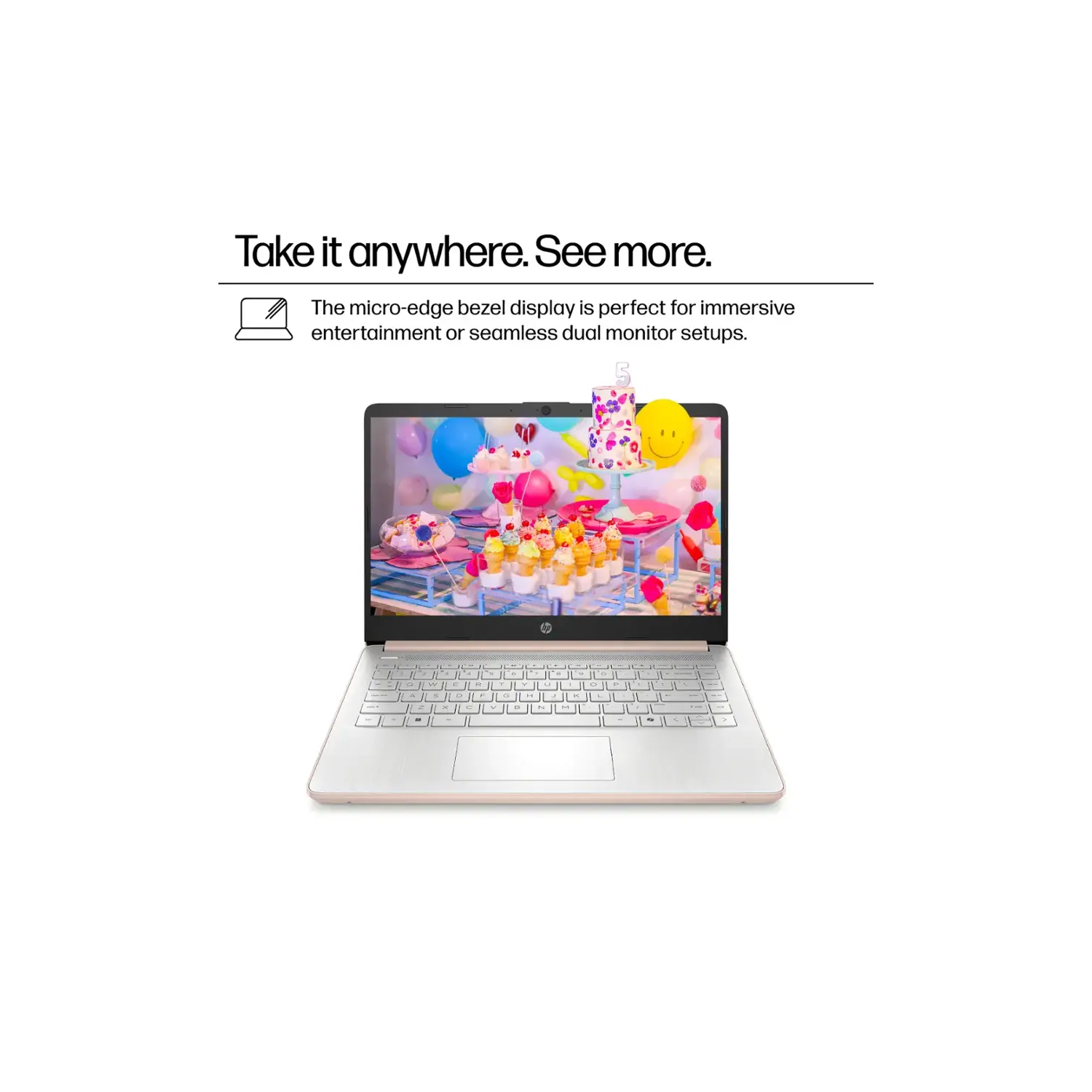 HP 14" Laptop, Intel Processor N150, 16GB Memory 128GB UFS, Microsoft Copilot, Windows 11 Home in S Mode, Wi-Fi 6, Lightweight, Bluetooth, HDMI, Blue