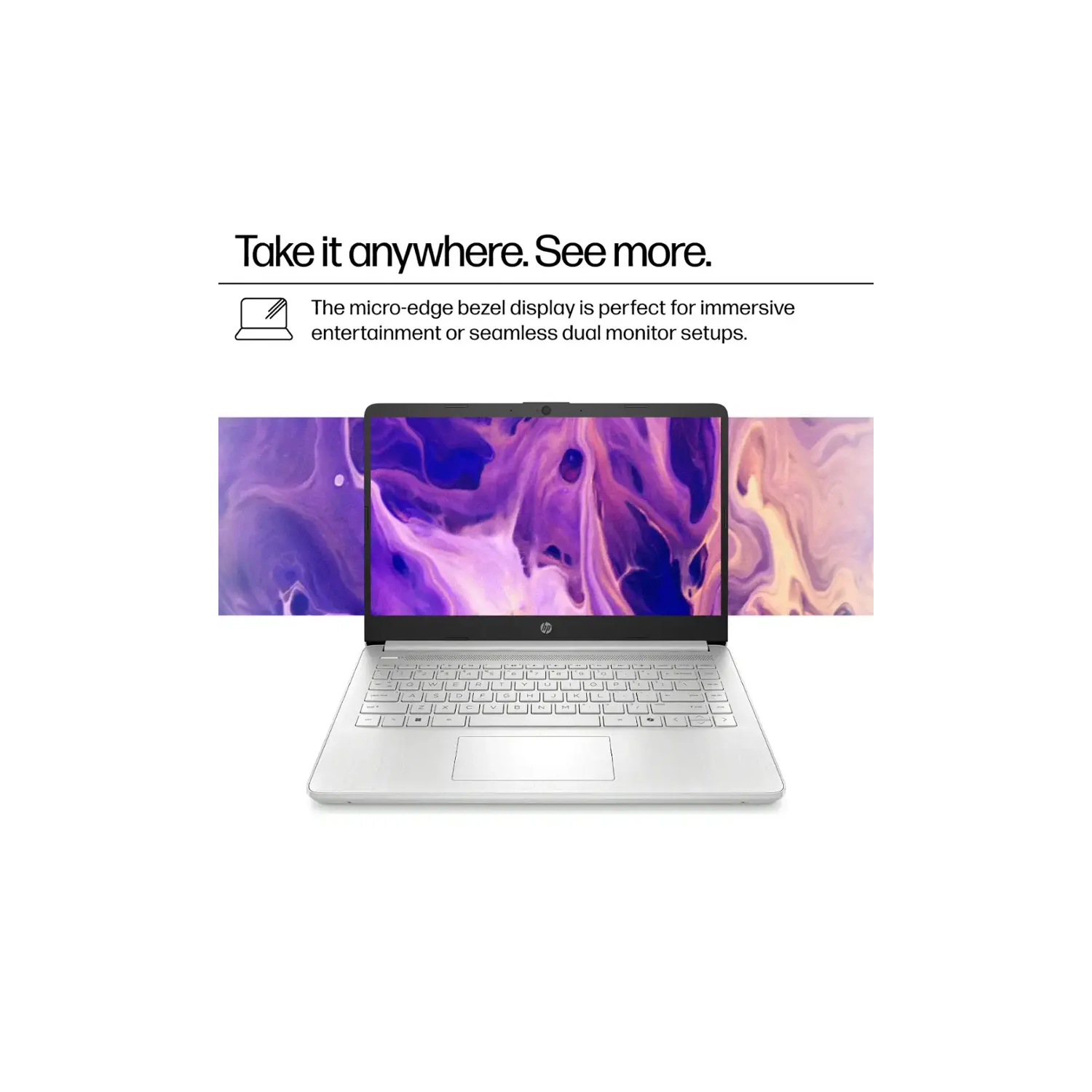 HP 14" Laptop, Intel Processor N150, 16GB Memory 128GB UFS, Microsoft Copilot, Windows 11 Home in S Mode, Wi-Fi 6, Lightweight, Bluetooth, HDMI,