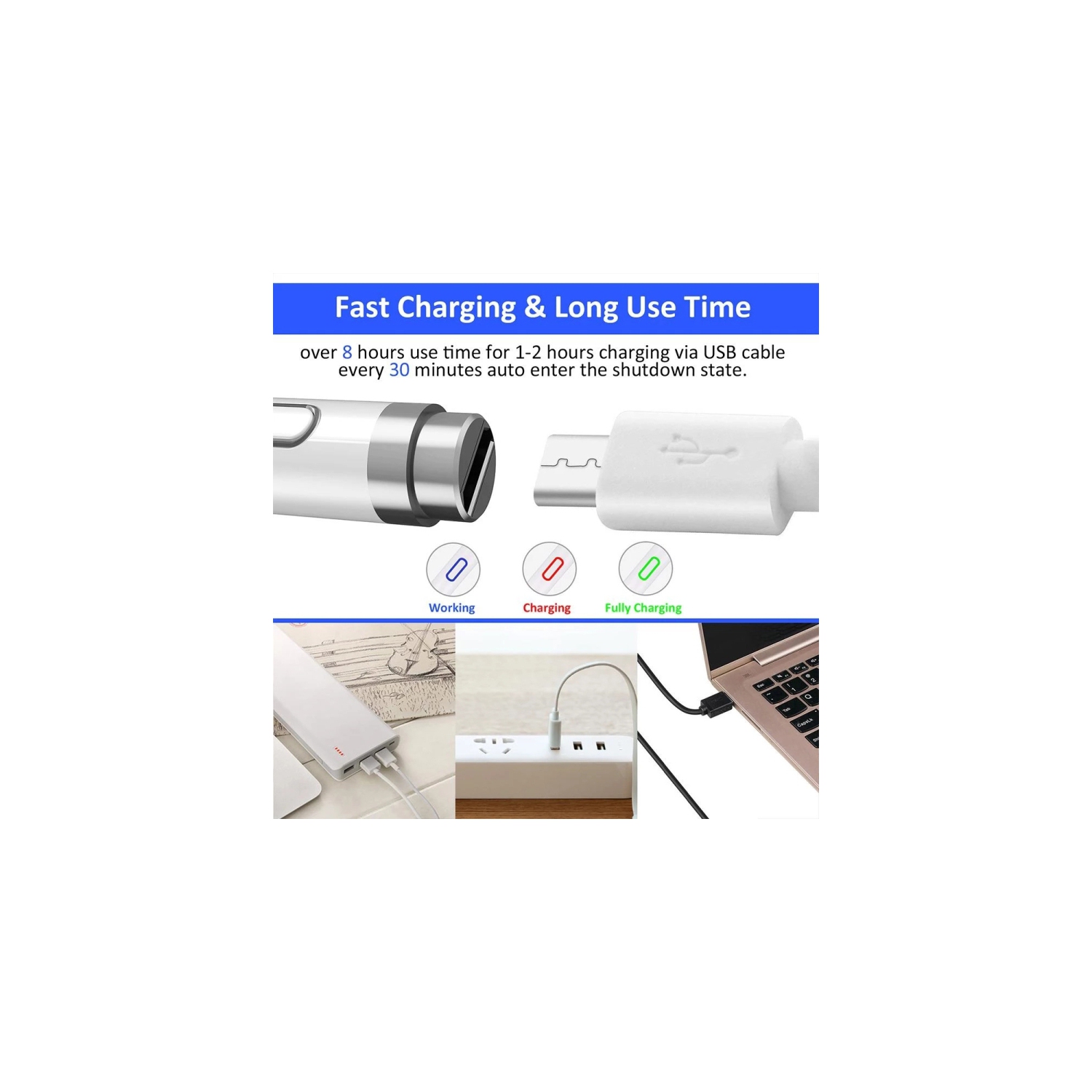 Stylet capacitif actif rechargeable universel SNESH-Pencil avec capuchon magnétique