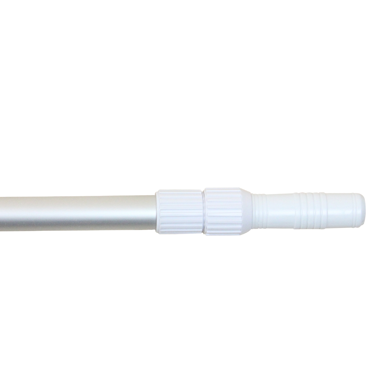 Poteau télescopique lisse et ajustable argenté de 15,5' pour têtes d'aspirateur et écumoire