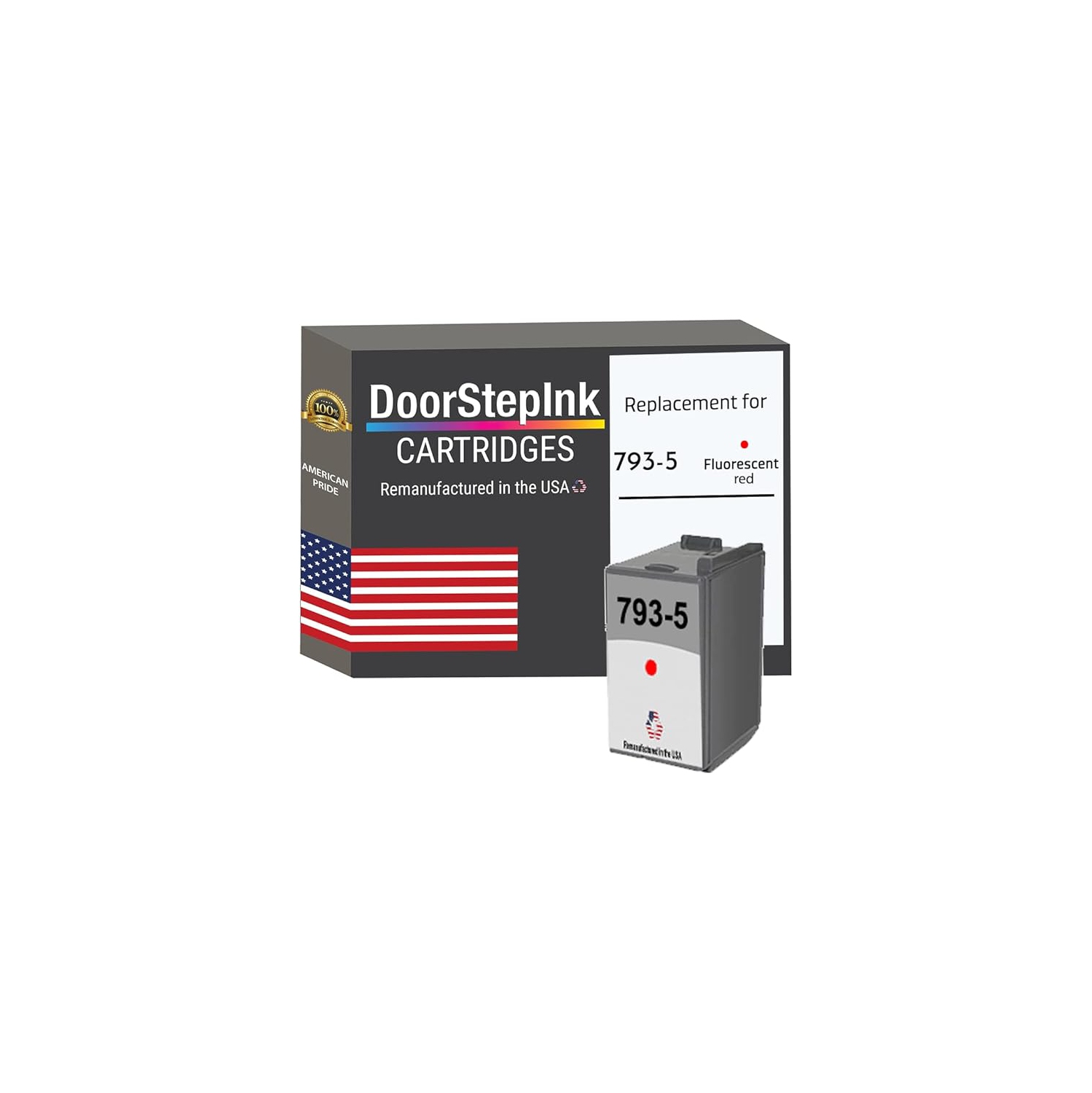 Marque DoorStepInk pour Pitney Bowes 793-5 Fluorescent Red réusiné dans la cartouche d'encre USA