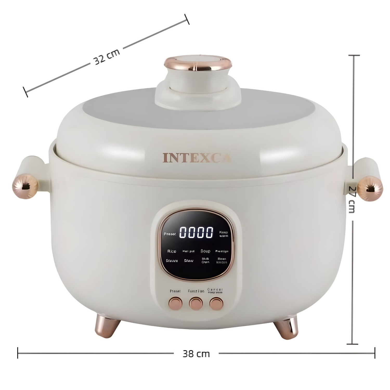 INTEXCA 4L Multifunctional Electric Pressure Cooker, 1000W Cooker with LED Display, Non-Stick Pot