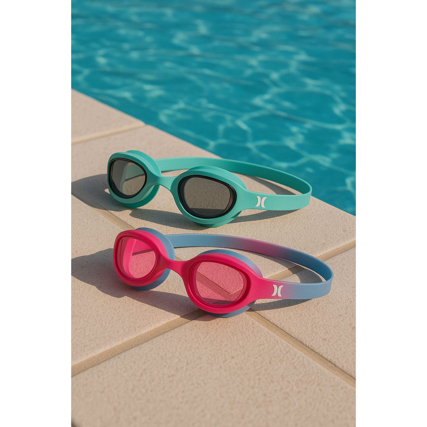 Lunettes de natation pour jeunes Solari de Hurley - Paquet de 2 - Bleu/Rose