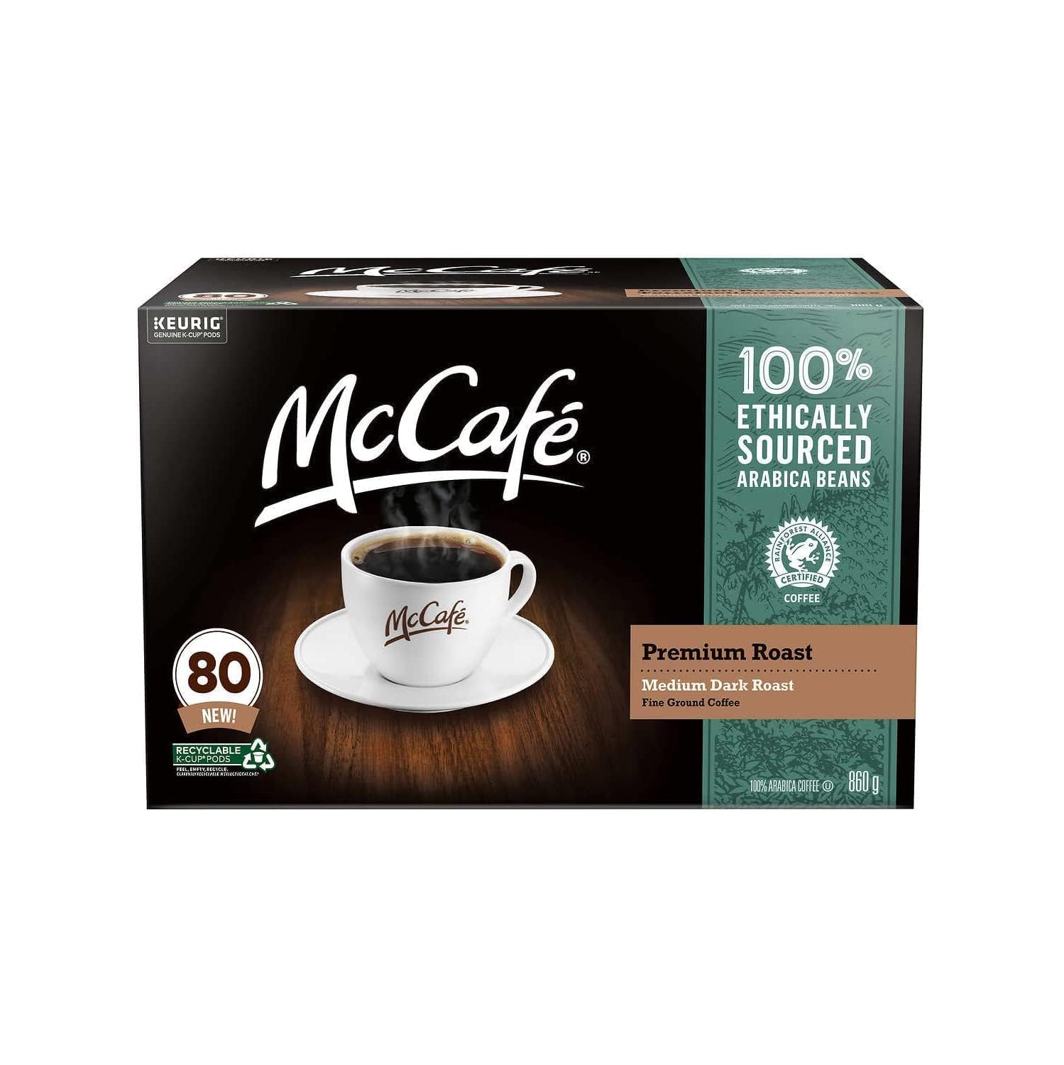 McCafé, dosettes K-Cup de café de torréfaction supérieure, 80 unités, 860,0&nbsp;g, paquet de 1, brun