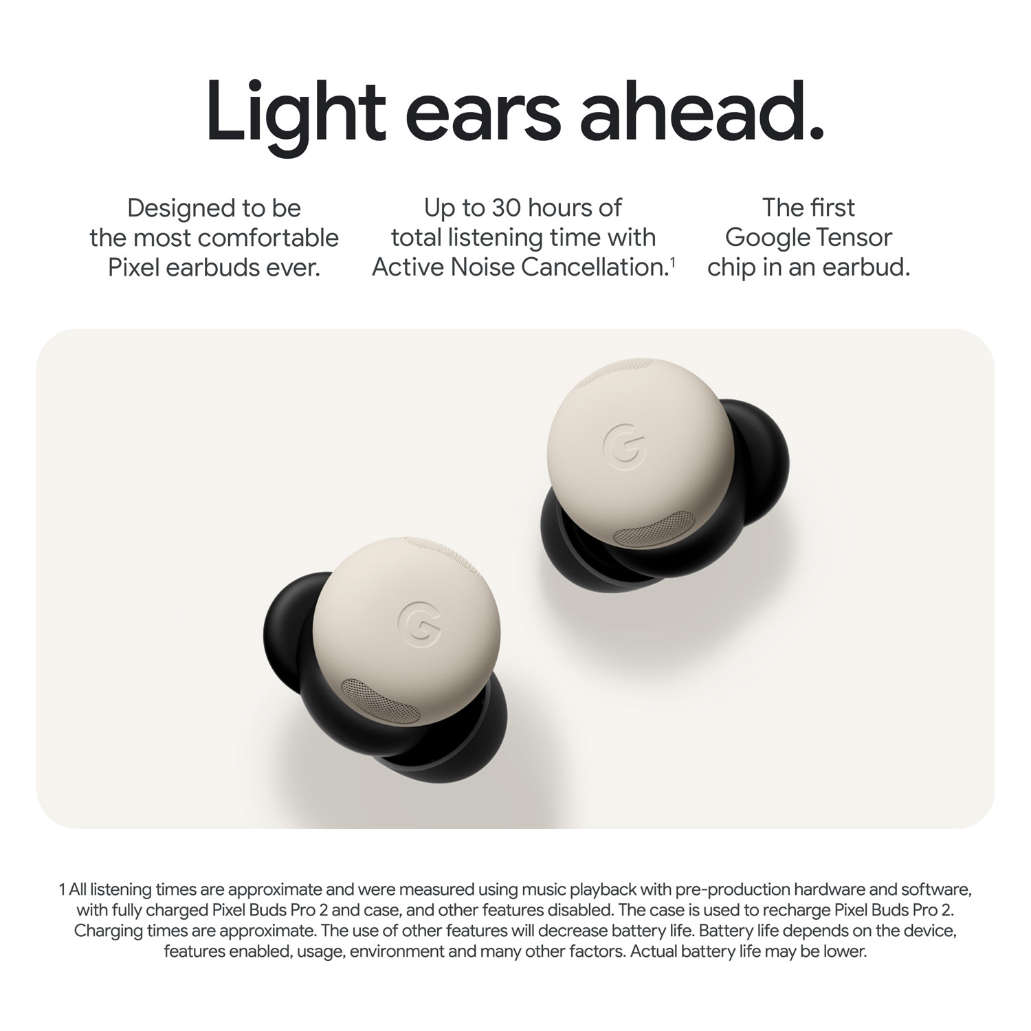 Google Pixel Buds Pro 2 In-Ear Noise Cancelling True Wireless Earbuds - Moonstone