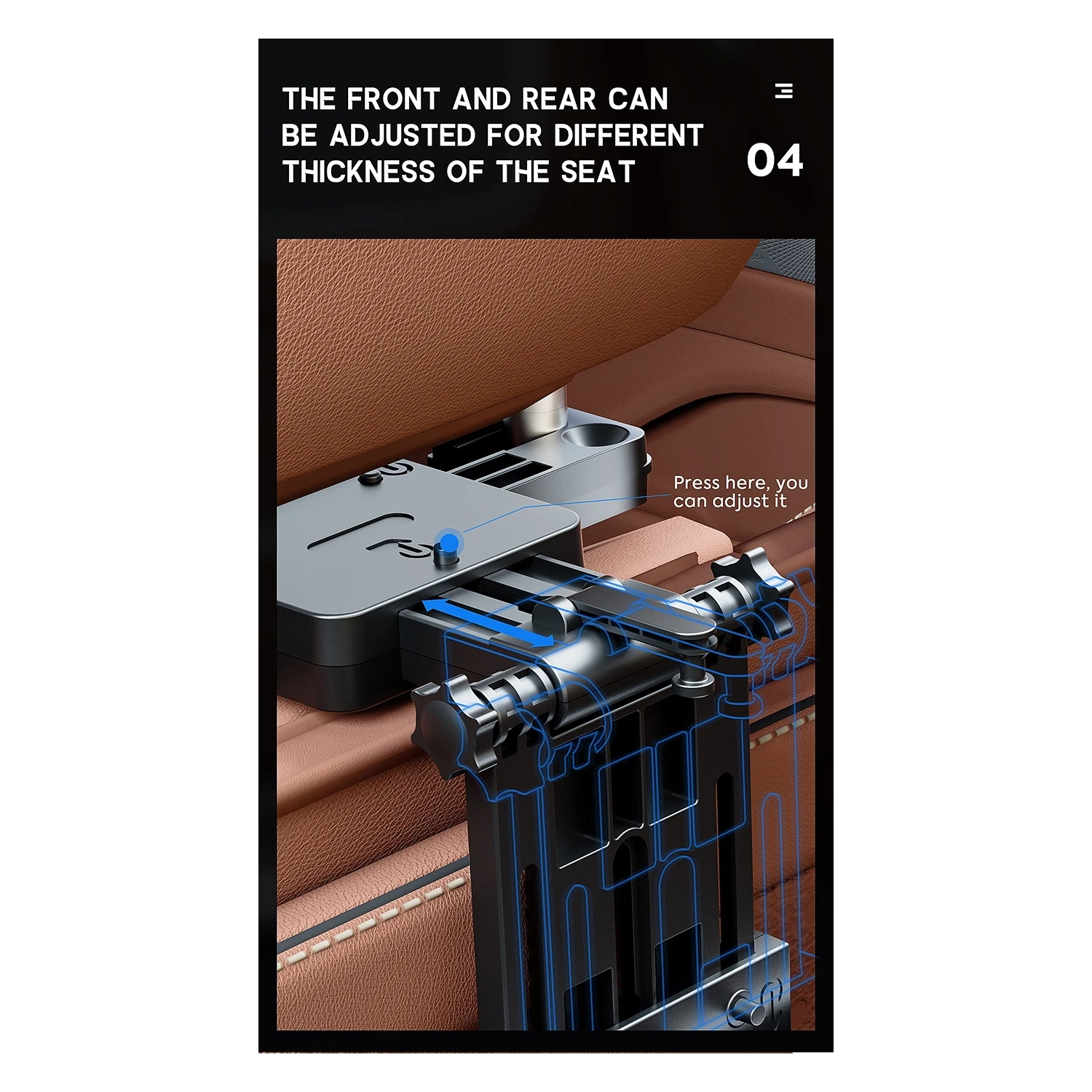 Car Seat Tray Table - Foldable Car Kids Passenger Roadtrip Eating Food Backseat Travel Trays Dinning Working Laptop Desk with Non-Slip