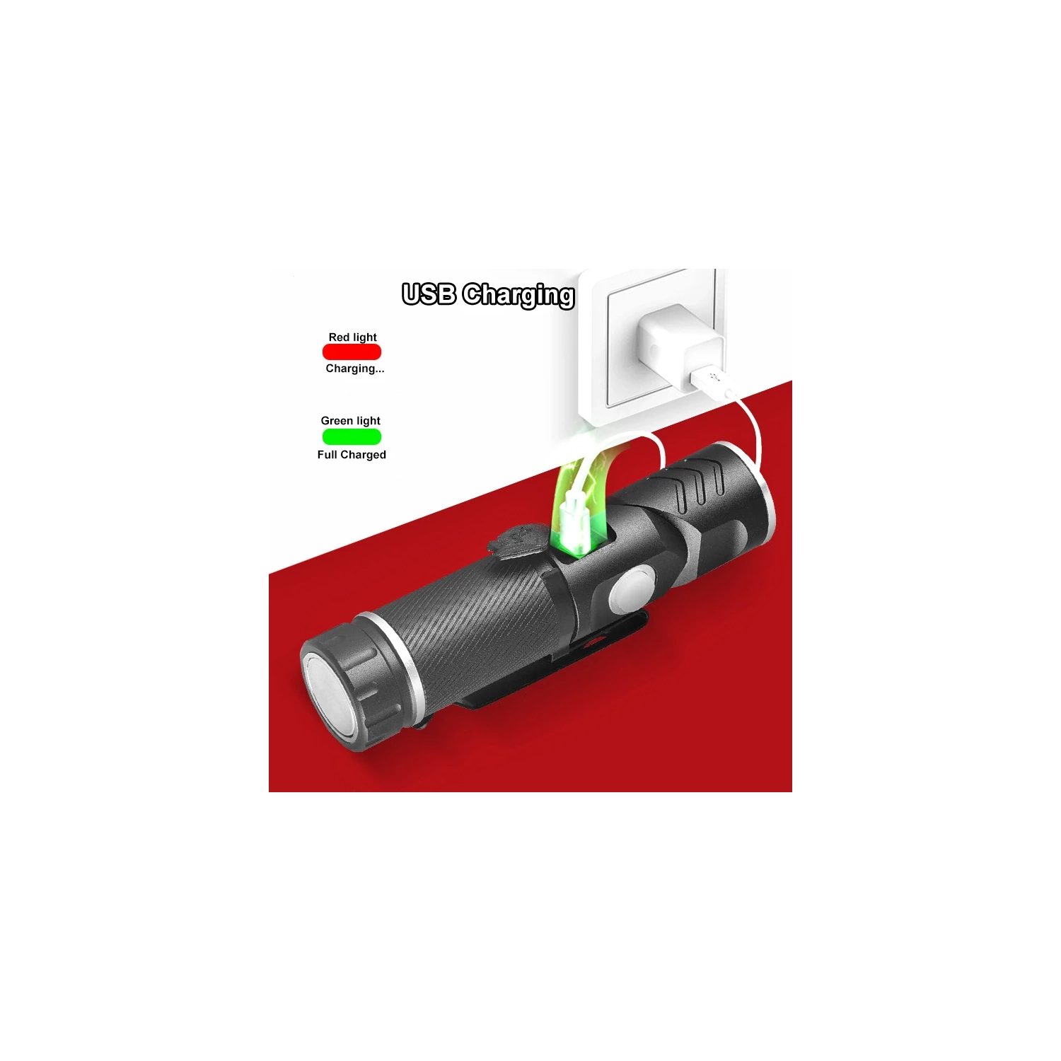 Rechargeable LED Flashlights Magnetic Flashlight 3 Modes Waterproof Camo Corner LED Torch for Camping, Outdoor, Hiking