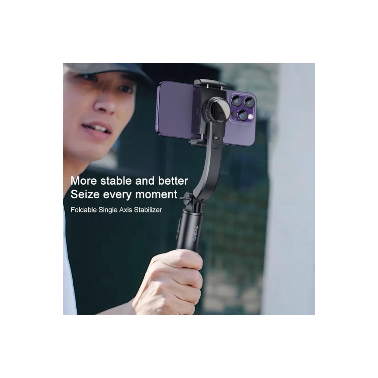 Smartphone Gimbal Stabilizer with Remote, Aluminum Extendable Selfie Stick Tripod, 360° Automatic Rotation, Auto Balance for Live Video Recording