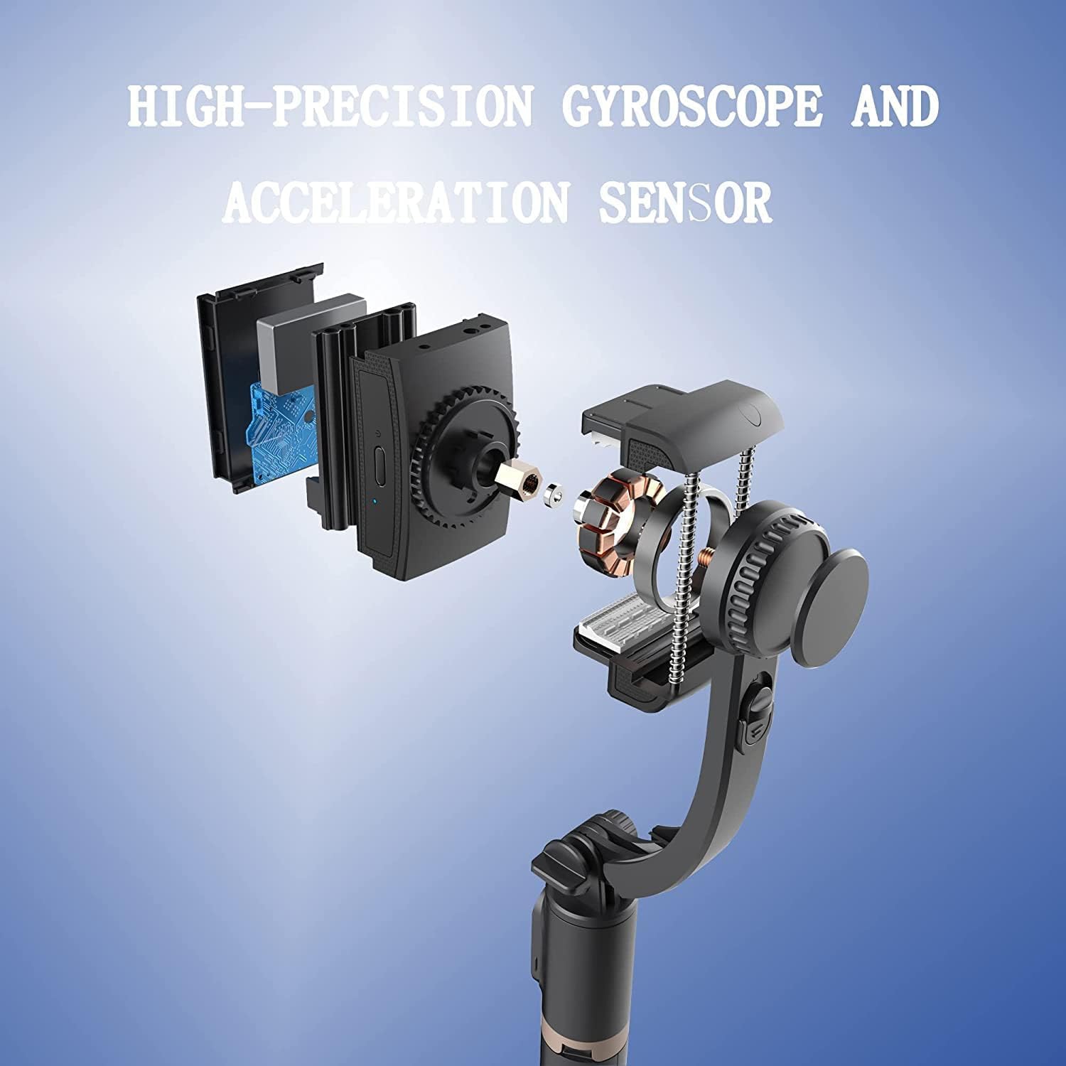 Smartphone Gimbal Stabilizer with Remote, Aluminum Extendable Selfie Stick Tripod, 360° Automatic Rotation, Auto Balance for Live Video Recording