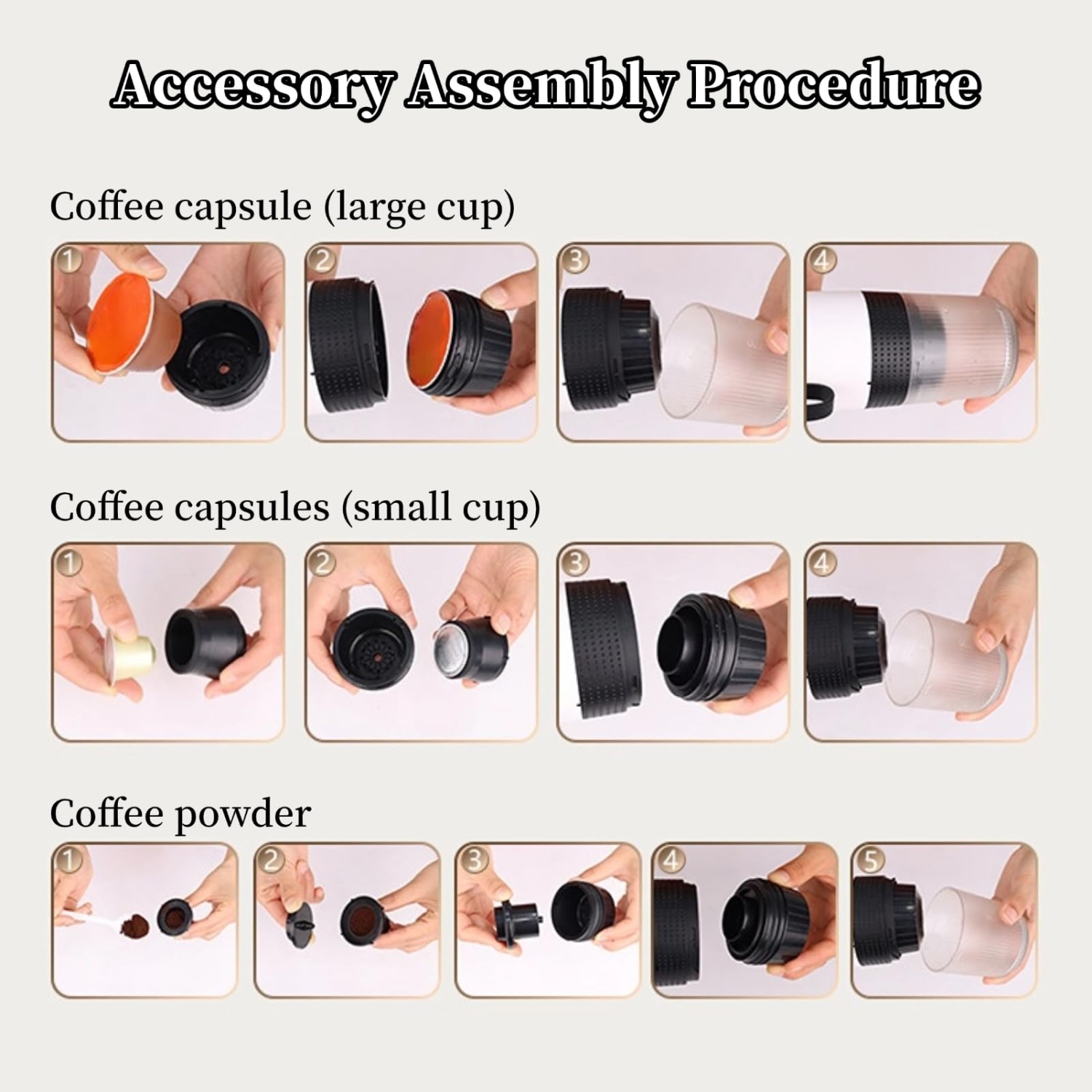 Portable Electric Espresso Machine, 3 in 1 Travel Coffee Maker for Camping, 15 Bar Self Heating Car Coffee Maker for Camping Hiking Office