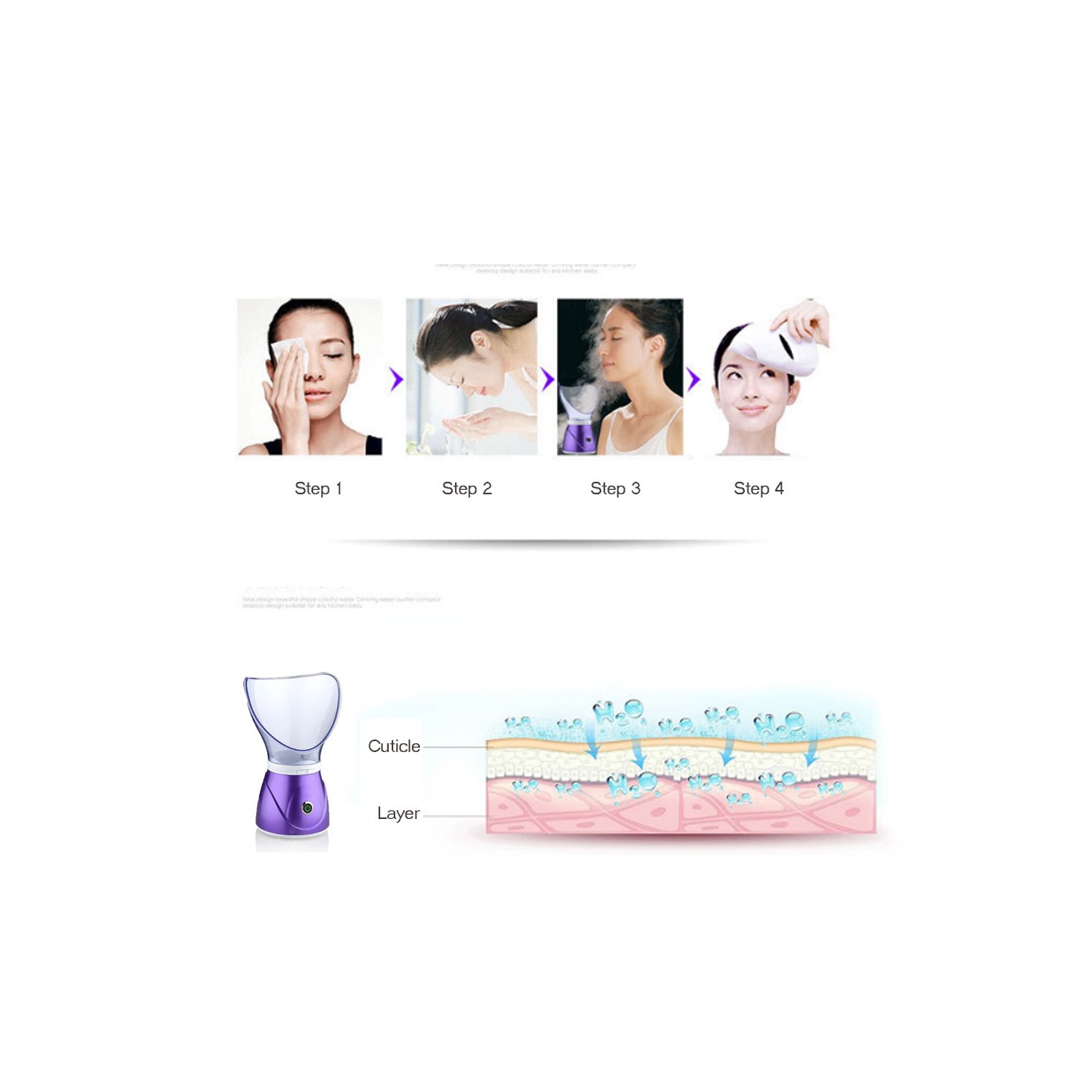 Facial Steamer,Nano Ionic Face Steamer for Home Facial,Face Sauna Spa Sinuses Moisturizing Cleansing Pores for for Women Moisturizing Home SPA