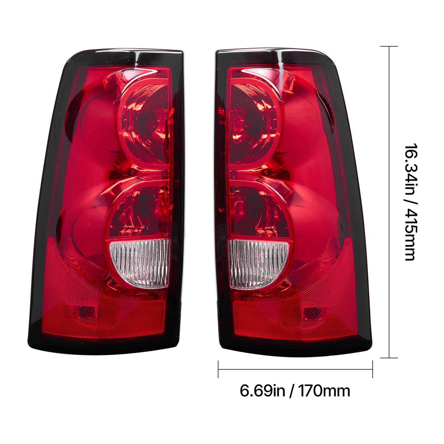 Feu arrière VEVOR 2PCS Compatible avec les feux de freinage arrière arrière 2003-2006 Chevy Silverado 1500 1500 HD 2500 2500 3500, Chevrolet Classic