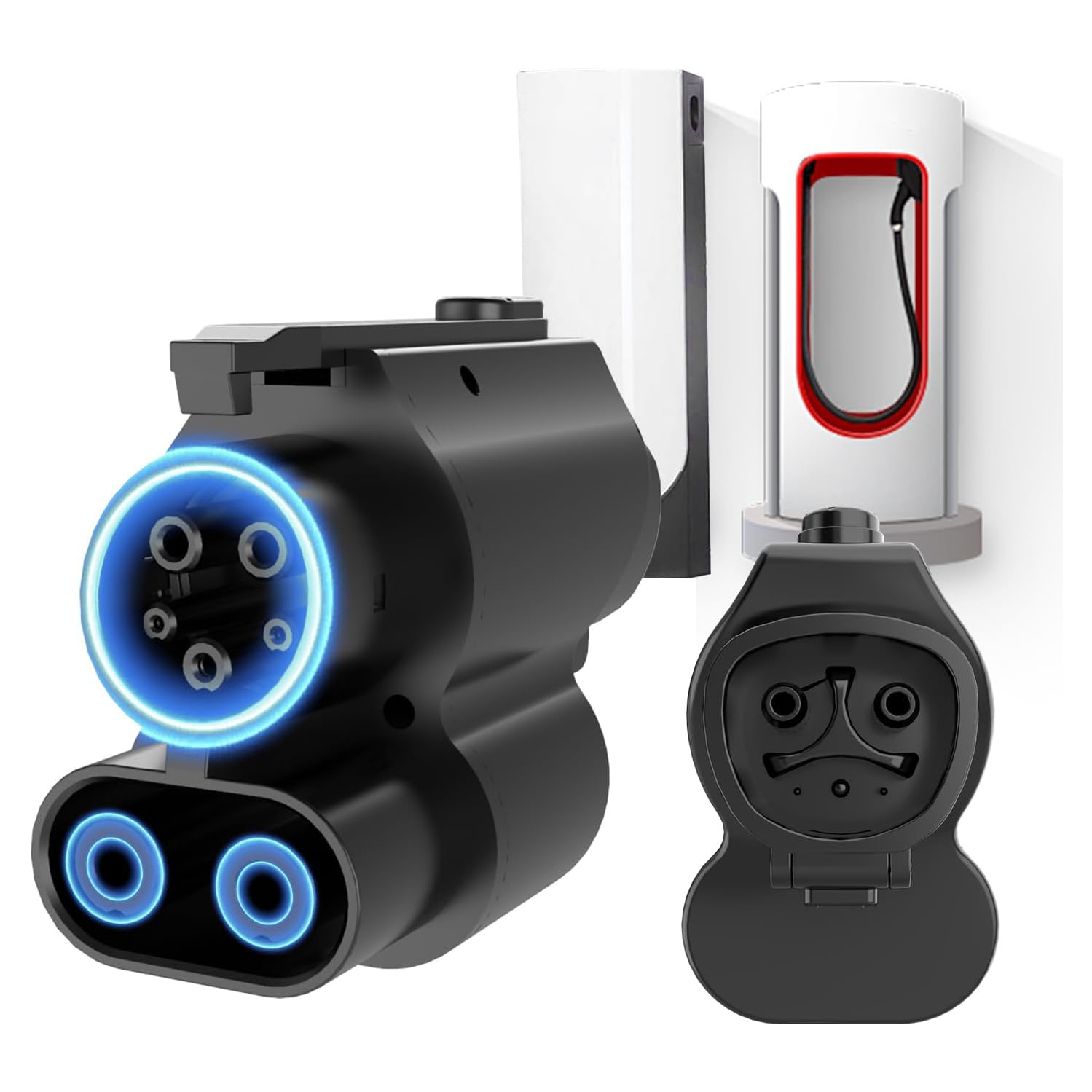 EVCONN Tesla – Adaptateur de charge NACS vers CCS1 pour véhicule électrique, 1000&nbsp;V, 250 kW - Noir