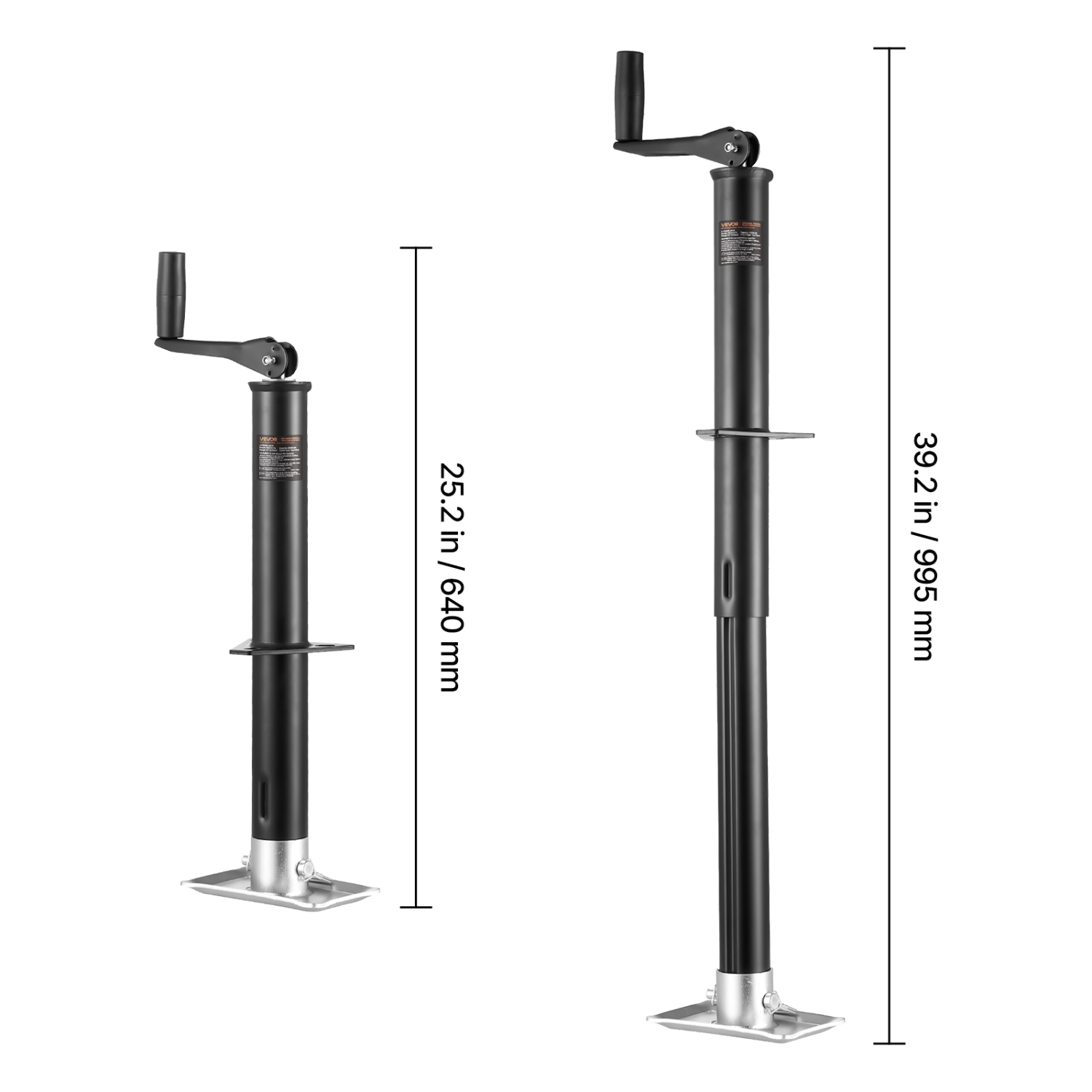 VEVOR 15-inch A-Frame Trailer Jack, 2000 lbs Dynamic Load Capacity, Trailer Jack Stand with Handle & Rectangular Footpad, Suitable for RV, Horse,