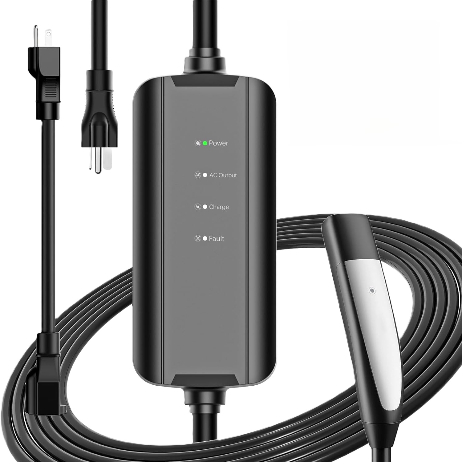 EVCONN - Chargeur NACS jusqu'à 16&nbsp;A pour véhicule électrique portatif, cordon 25&nbsp;pi - noir