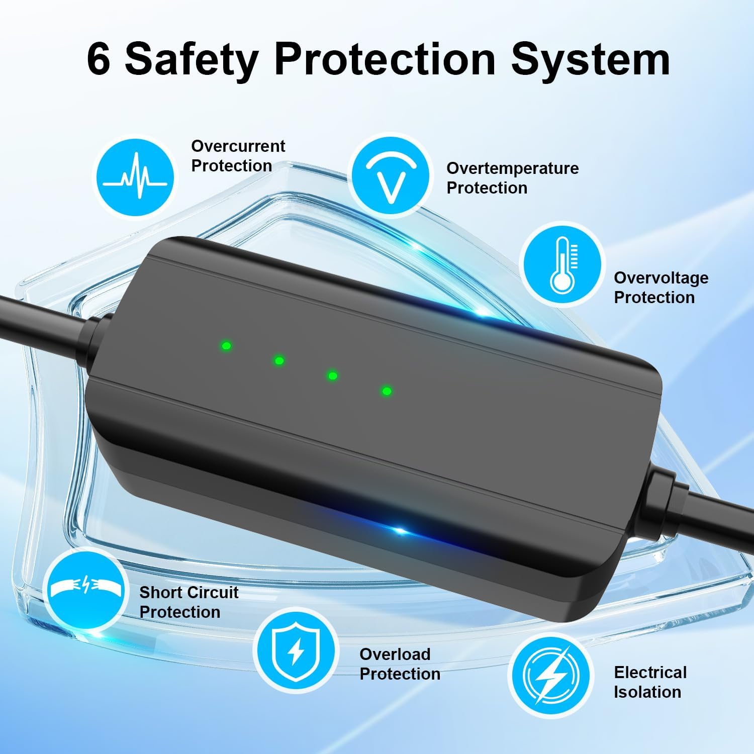 EVCONN - Chargeur NACS jusqu'à 16&nbsp;A pour véhicule électrique portatif, cordon 25&nbsp;pi - noir