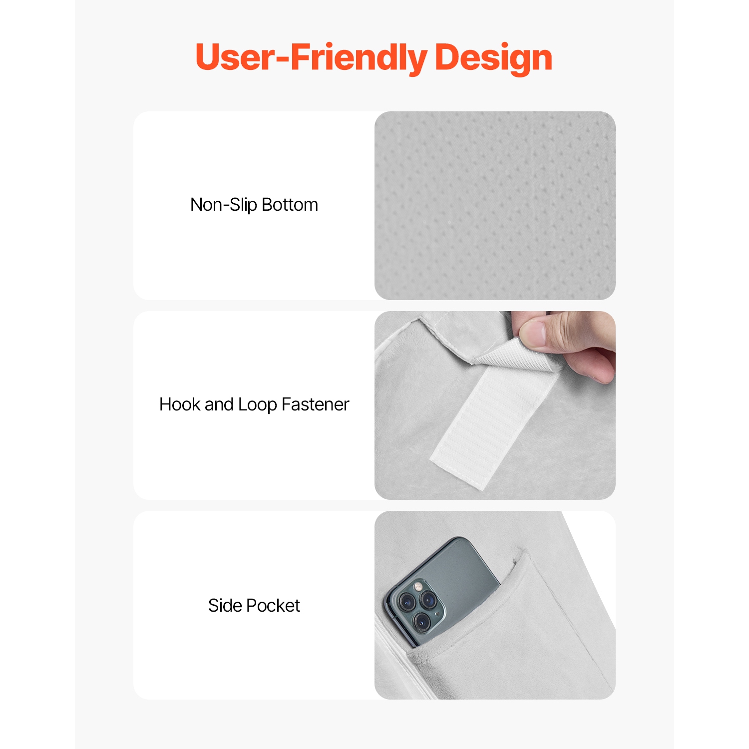 VEVOR Wedge Pillow for Sleeping, 4 Pcs Adjustable Orthopedic Bed Wedge Set, Support Leg Neck Shoulder, Post Surgery Pillow for Back Pain, Acid