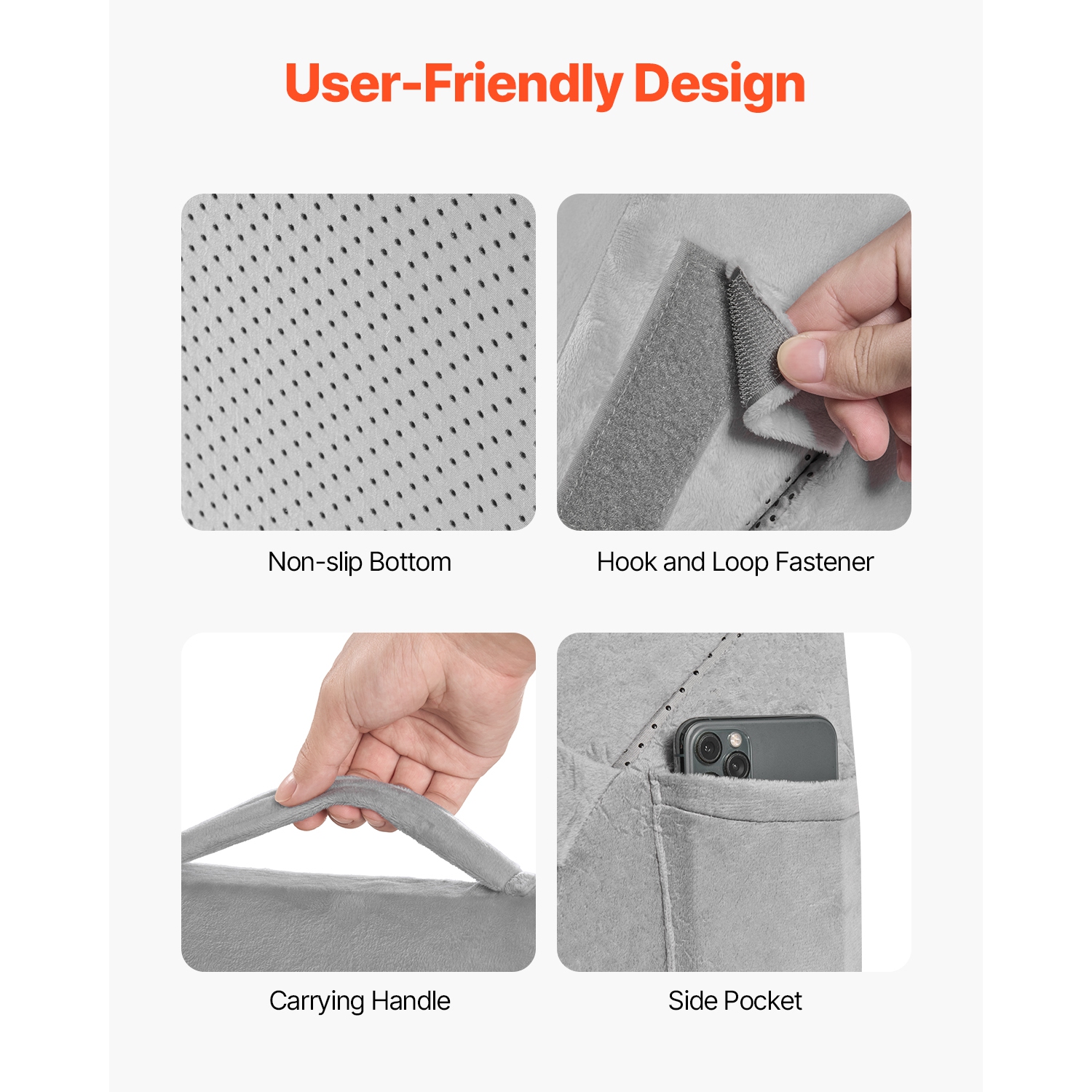 VEVOR Bed Wedge Pillow for Sleeping, Adjustable Orthopedic Bed Wedge, 25D High-Density Foam Filling & Soft Washable Cover, Post Surgery Pillow for