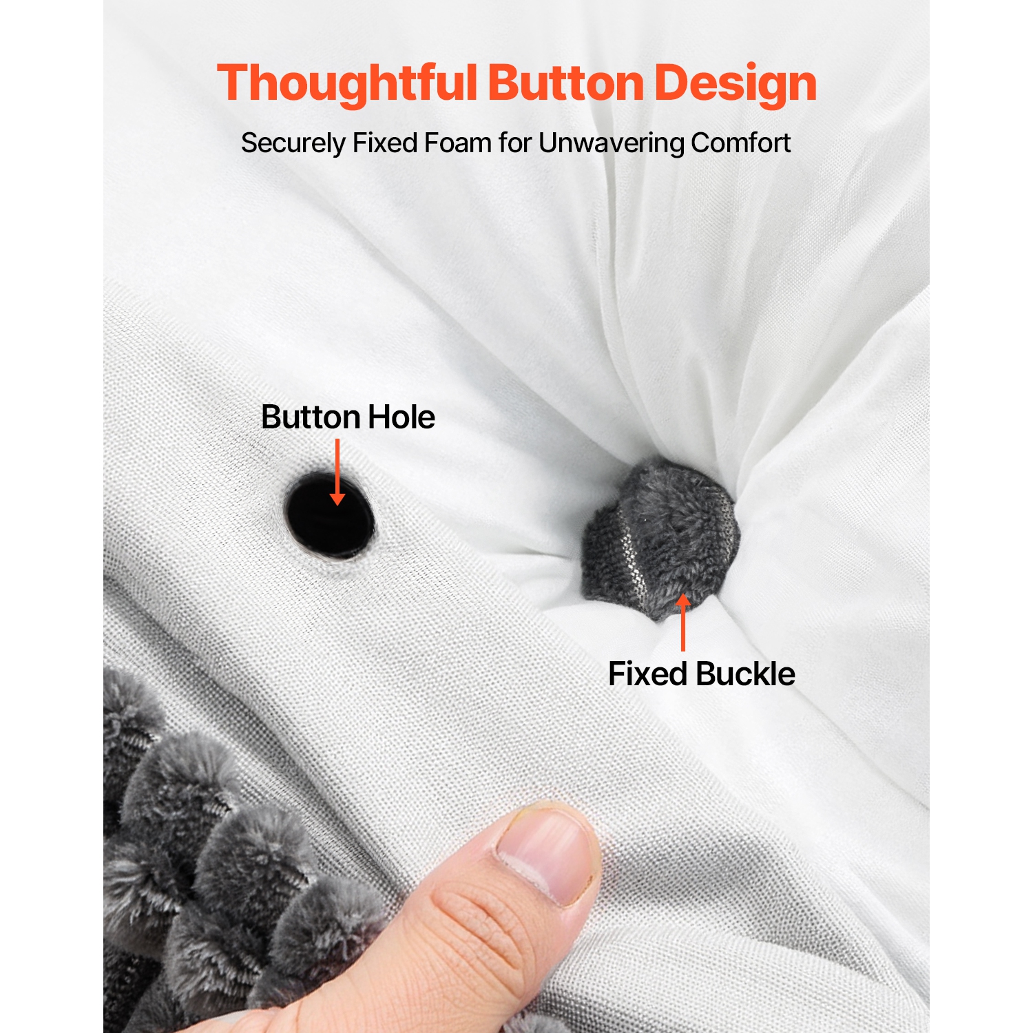 Oreiller de tête de lit VEVOR 2 pochettes latérales, très grand oreiller en coin avec 2 appuie-tête, oreiller en coin avec tissu de flanelle lavable,