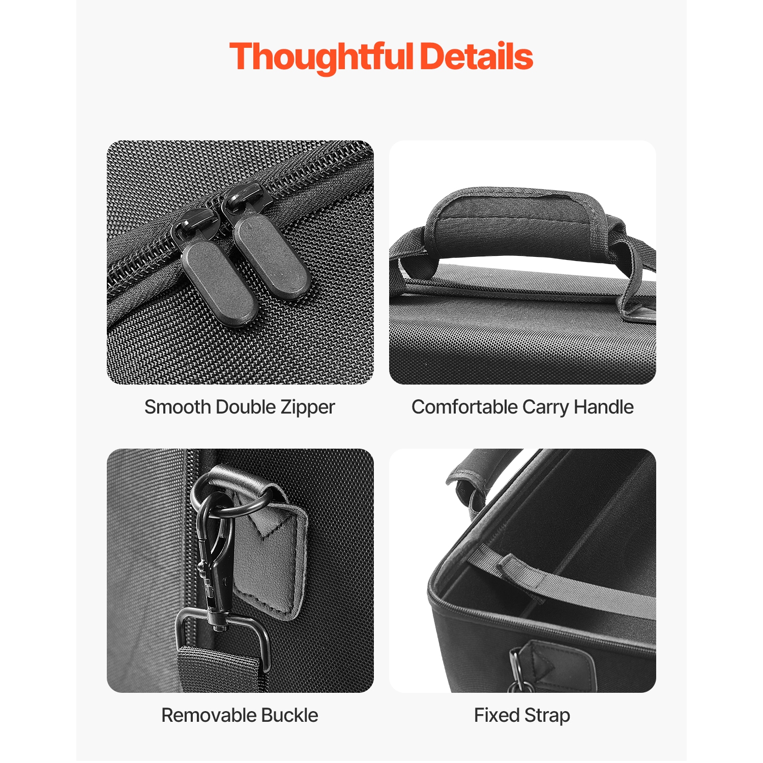 VEVOR PS5 Carrying Case, Travel Bag for Playstation 5 Shockproof EVA, Soft Interior Lining & Padded Dividers for Extra Protection, Spacious Design