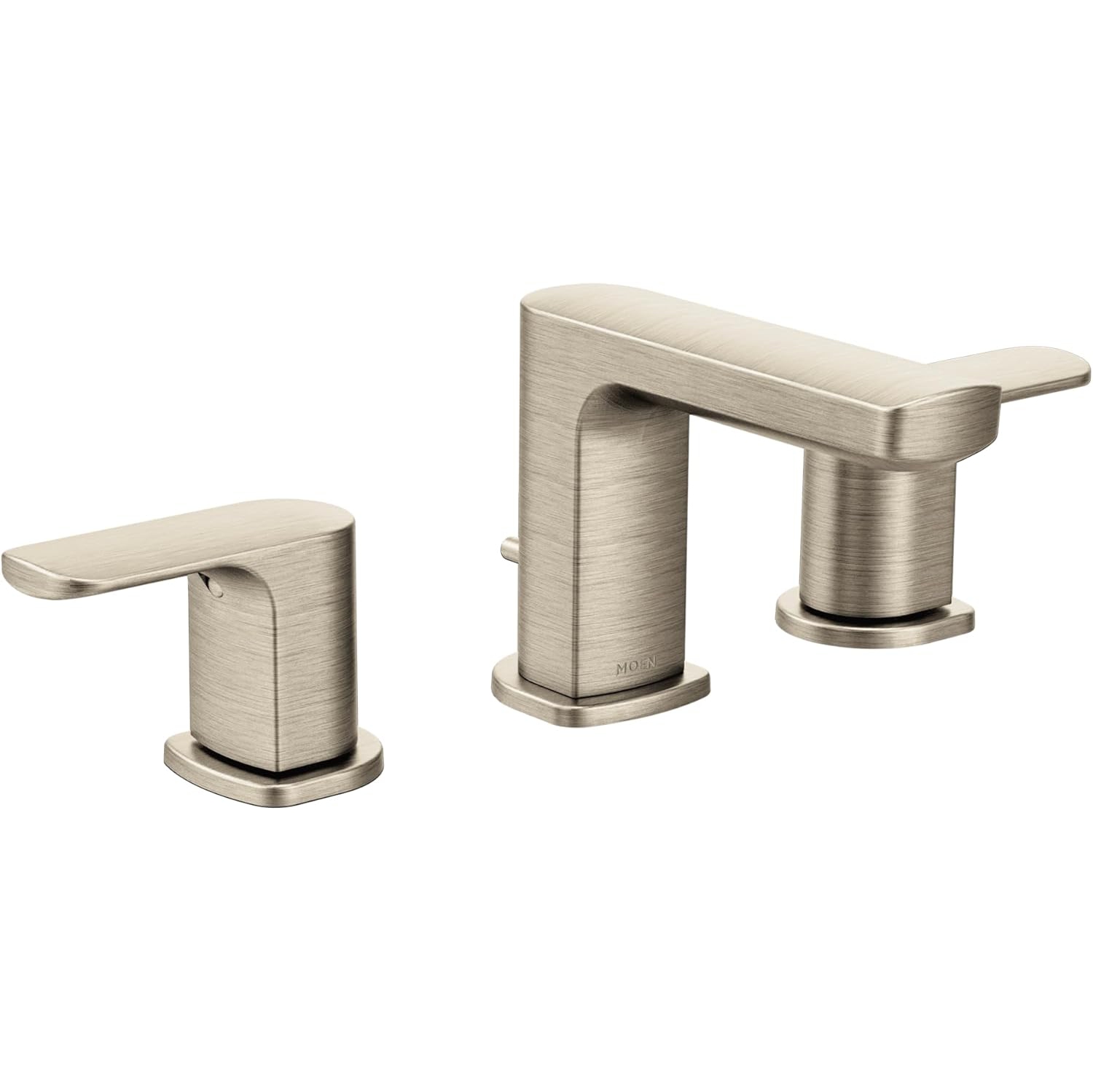Robinet de salle de bain large Moen T6920BN Rizon à deux manettes, sans valve, nickel brossé