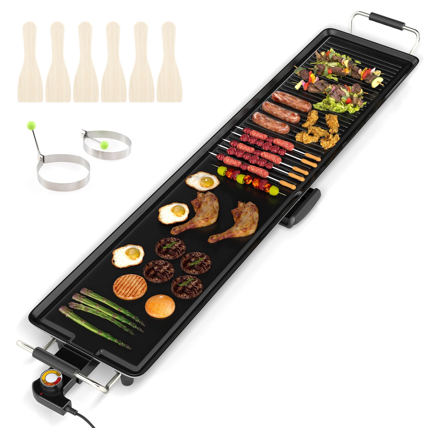 Costway 35" Extra Large electric Teppanyaki Grill with Adjustable Temperature Thermostats and Drip Tray
