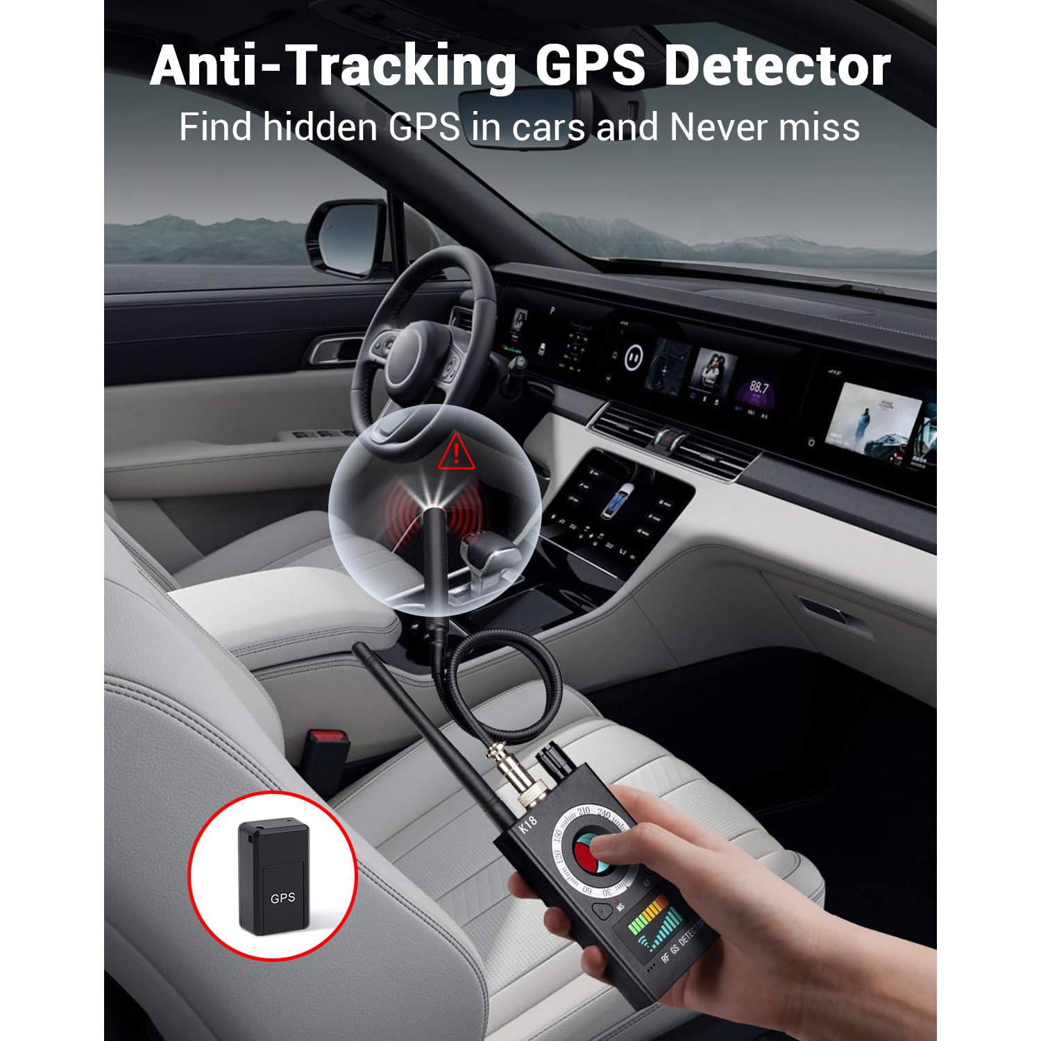 Détecteur de caméra cachée portatif, détecteur de caméra anti-espion, détecteur de suivi GPS, détecteur de dispositif caché pour hôtel, salle de