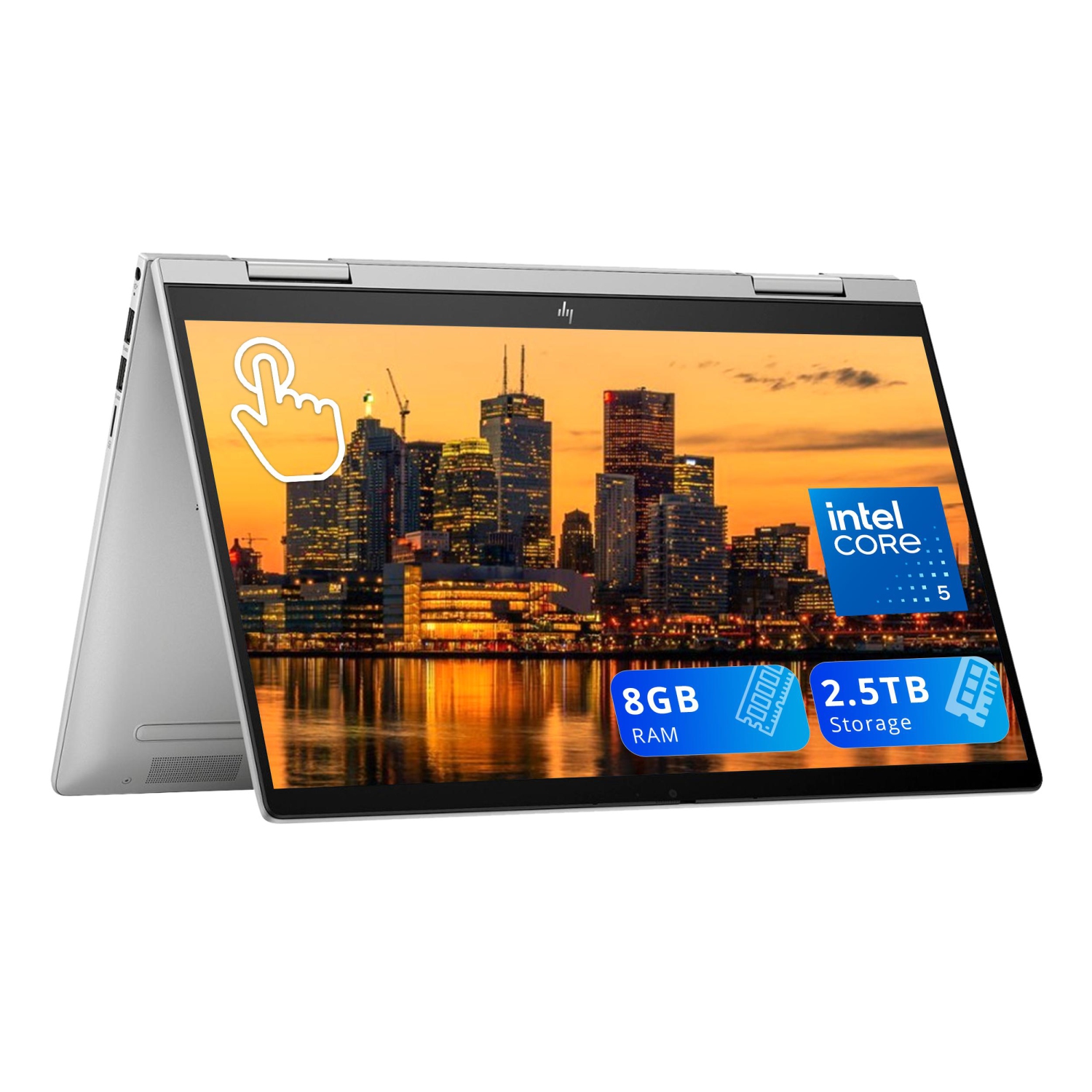 HP Envy x360 2-in-1 14" FHD Touchscreen Laptop, Intel 5 120U, 2.5TB Storage,8GB RAM, Intel Graphics, Backlit Keyboard, Win 11, Silver