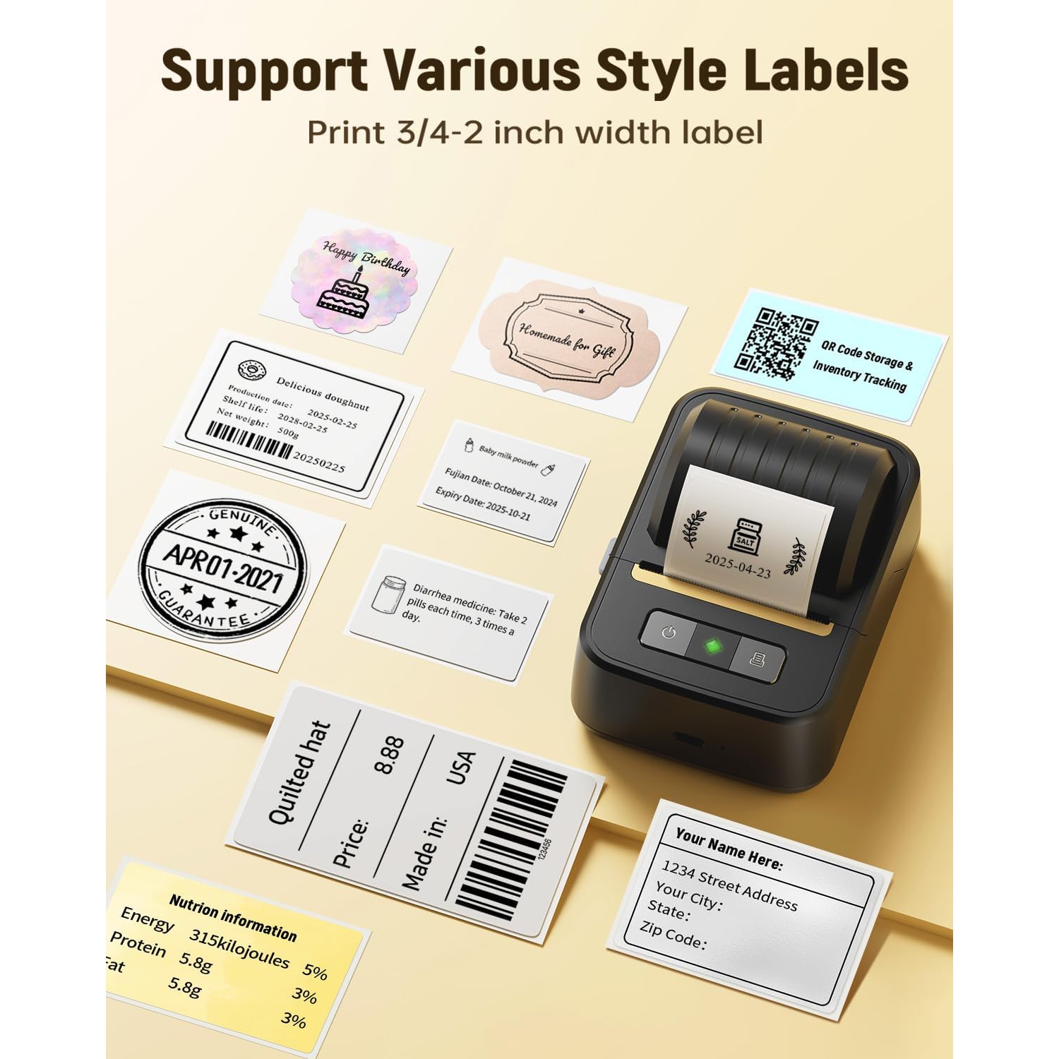 Label Maker Machine with Tape,Bluetooth Label Makers,Portable Thermal Label Printer for Small Business Home Organization Office School,Sticker