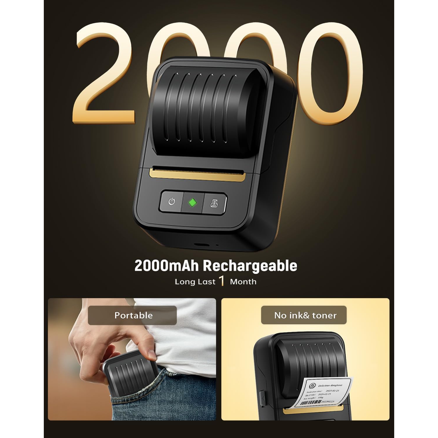 Label Maker Machine with Tape,Bluetooth Label Makers,Portable Thermal Label Printer for Small Business Home Organization Office School,Sticker